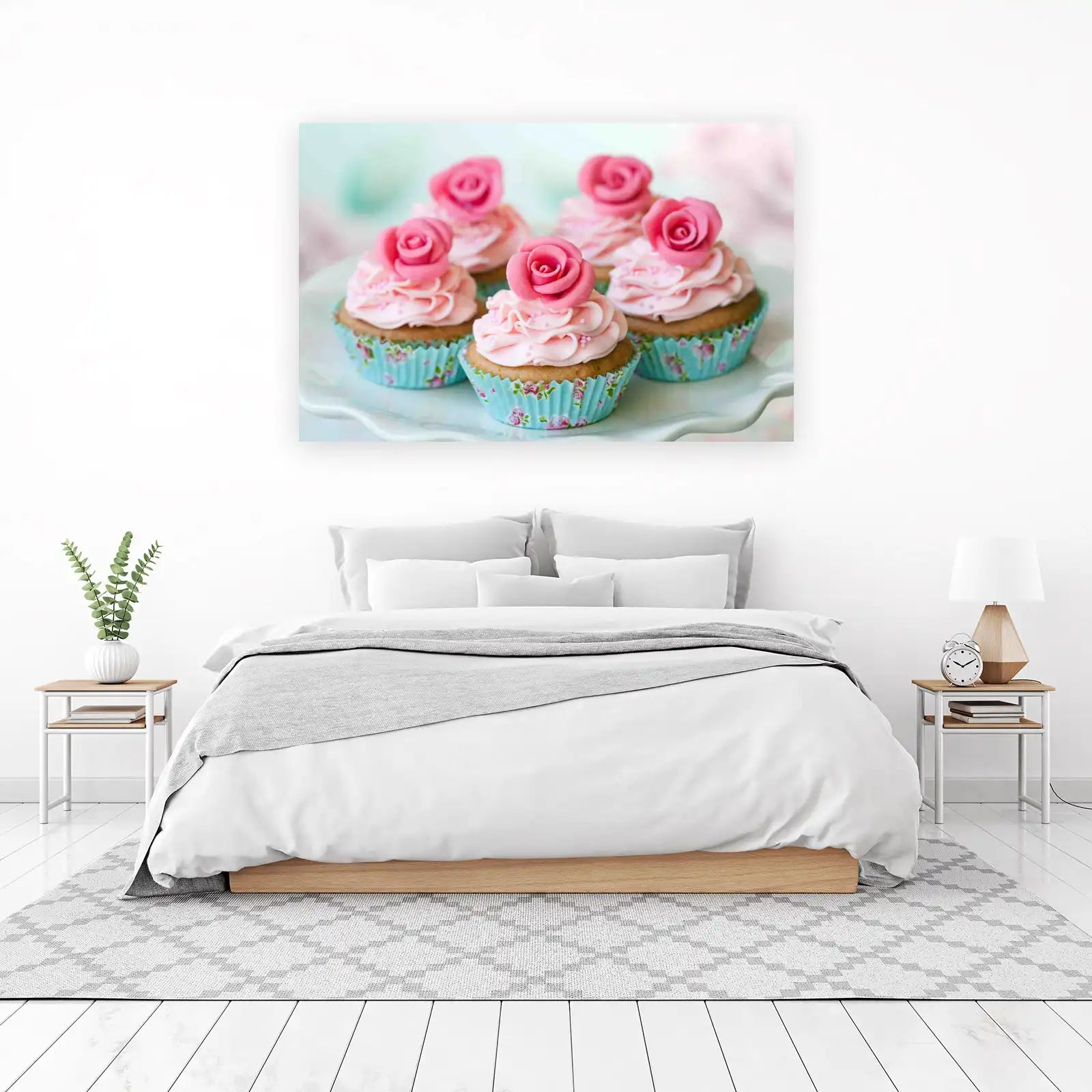 Sweet Rose Cupcakes Delight Wall Art