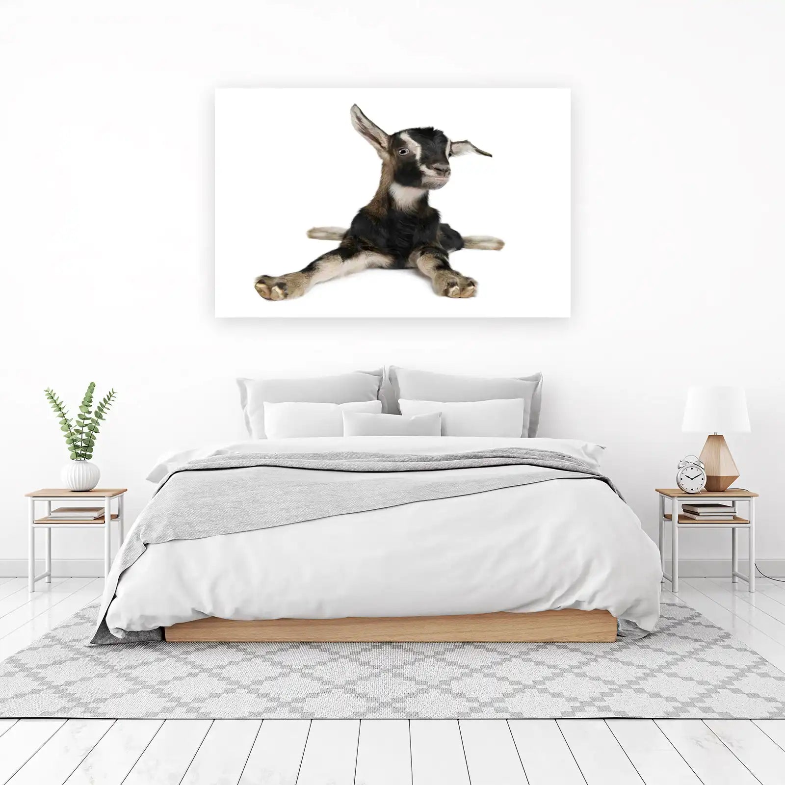 Adorable Baby Goat Leaning Back Wall Art
