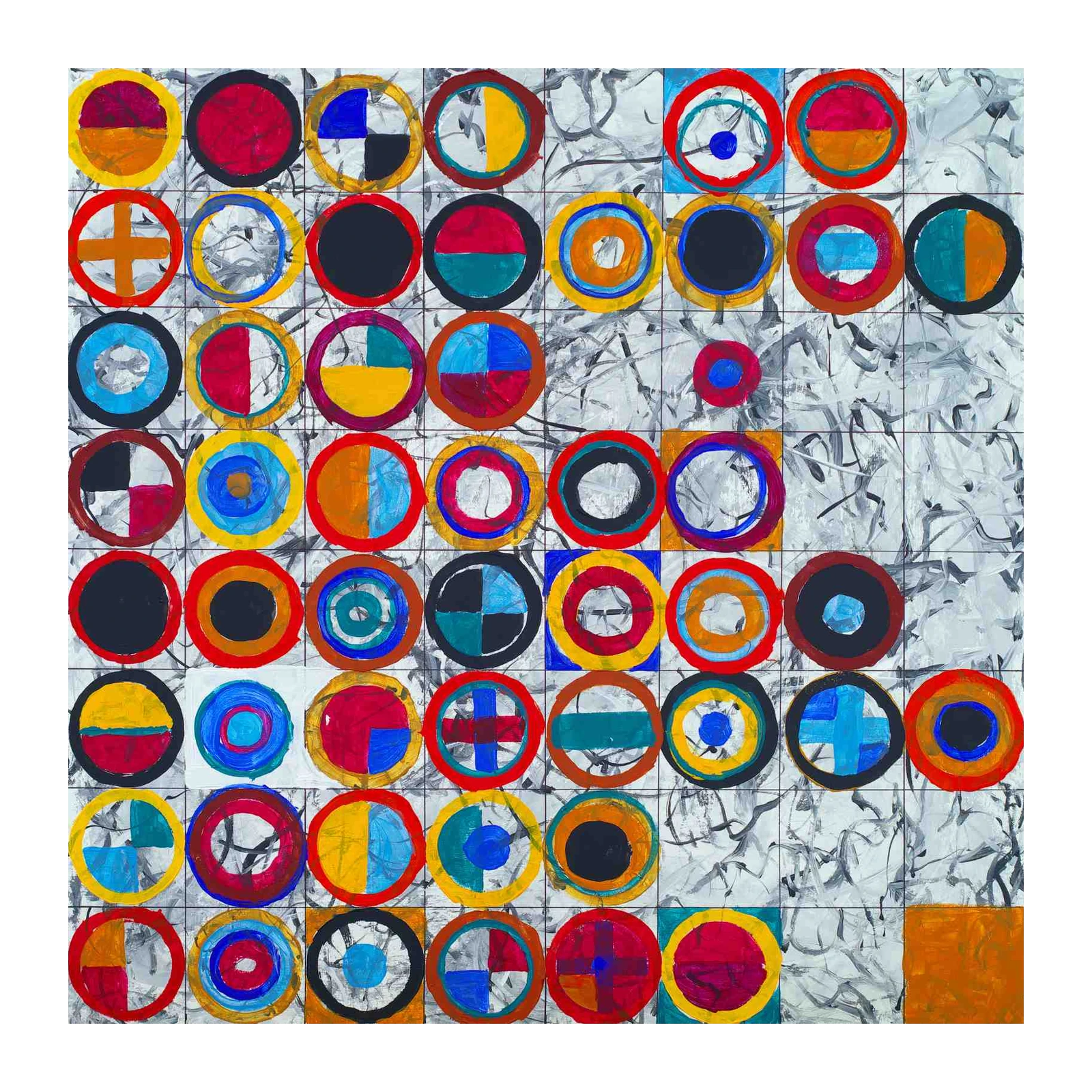 Vibrant Circle Mosaic Modern Art Wall Art