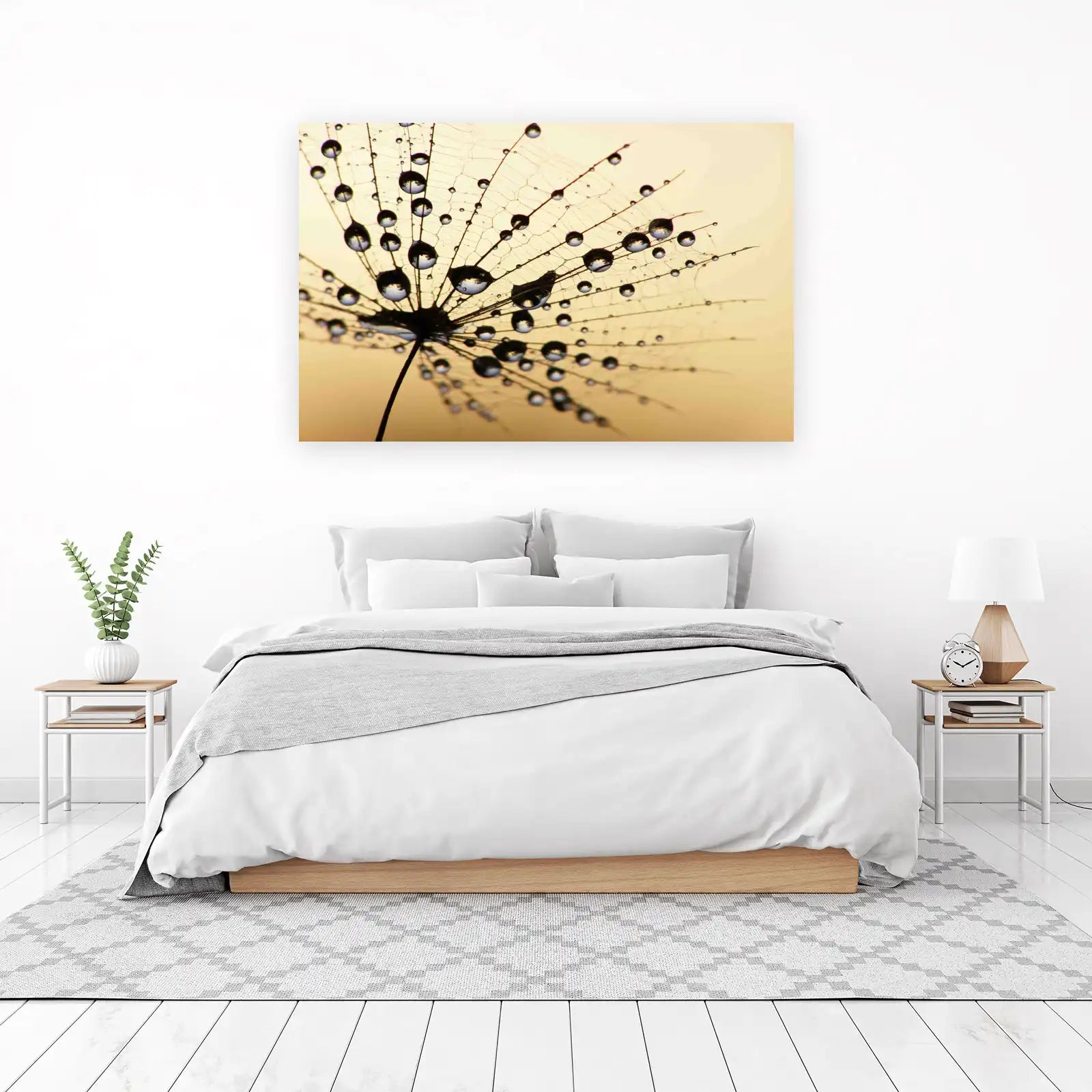 Dew Drops on Dandelion Macro Wall Art