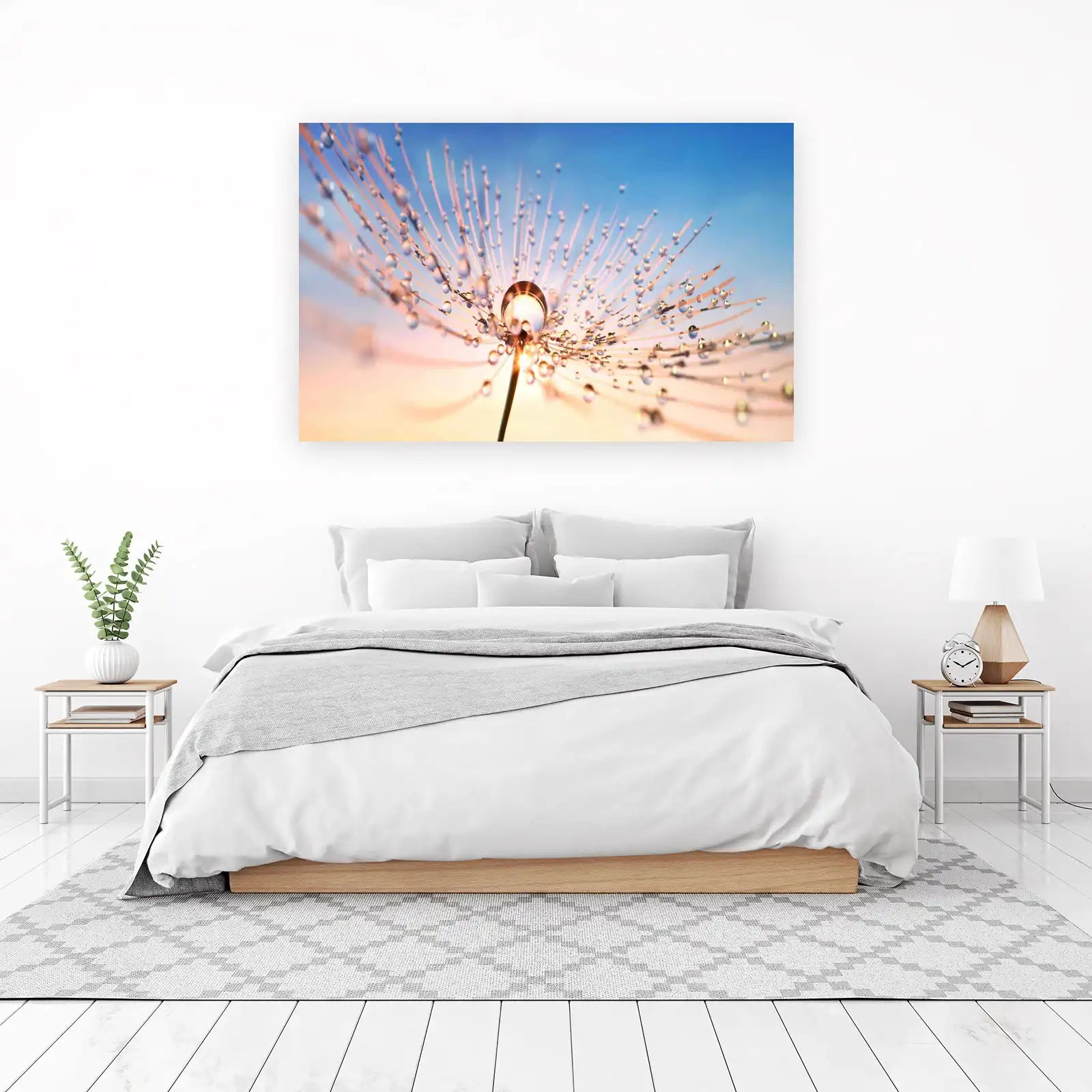Dewdrop Dandelion Macro Wall Art