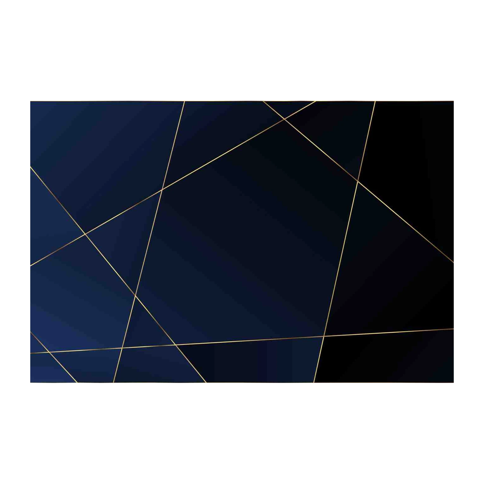 Abstract Gold Geometric Navy Wall Art