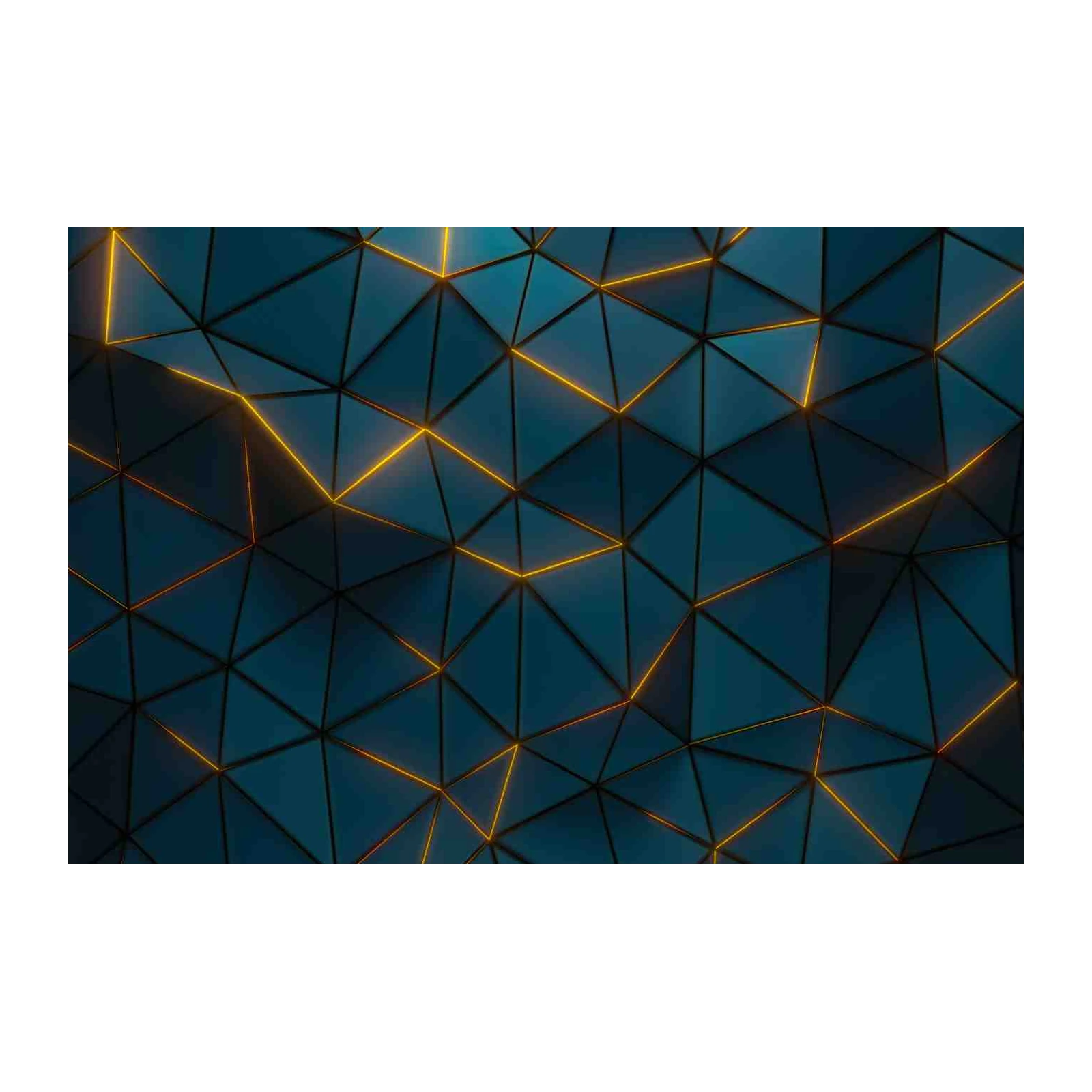 Geometric Glow Teal & Gold Abstract Wall Art