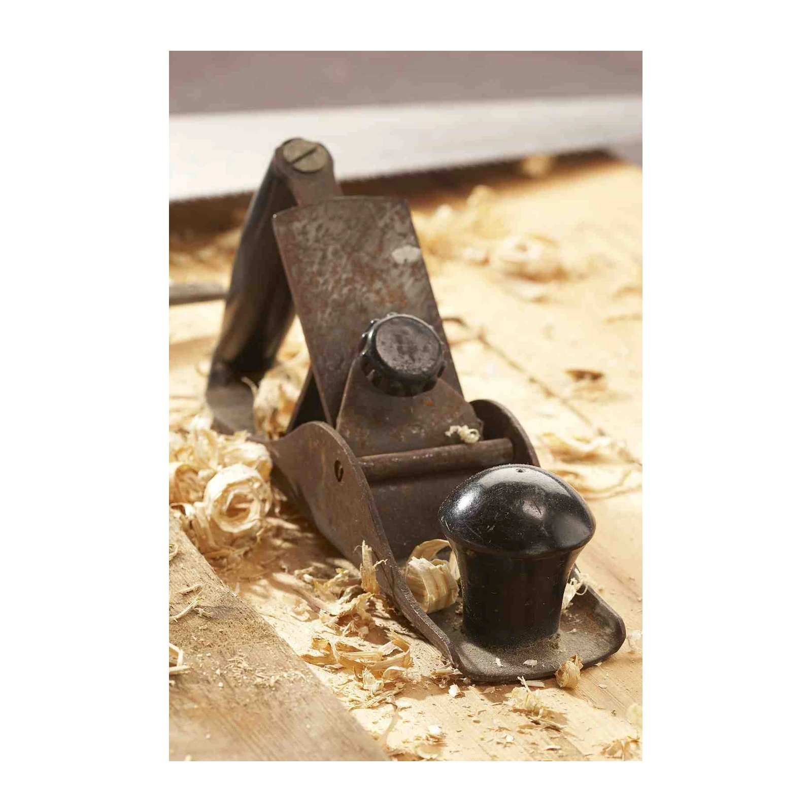 Vintage Woodworking Plane Close-Up Wall Art
