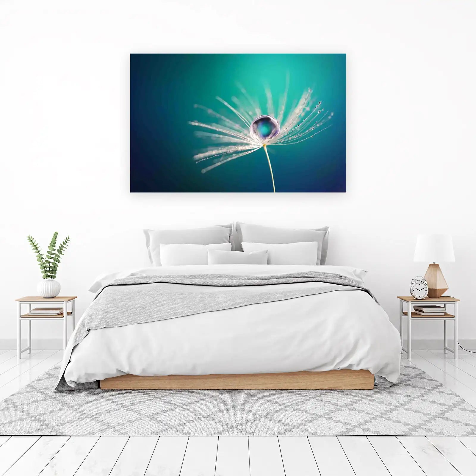 Serene Dewdrop Dandelion Macro Wall Art