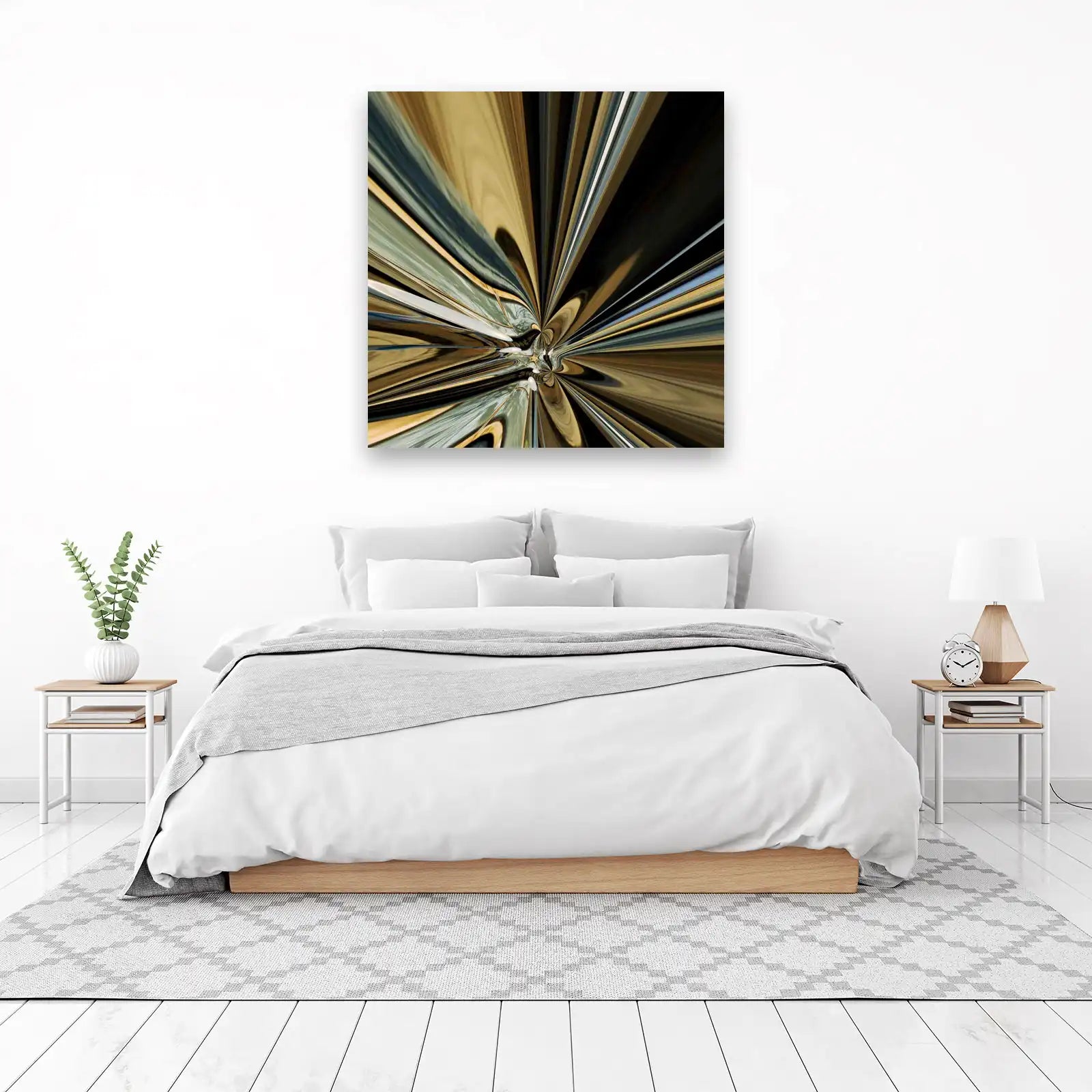 Abstract Golden Swirl Modern Wall Art Wall Art