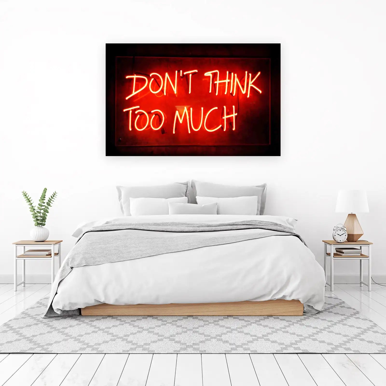 Don't Think Too Much Neon Wall Art Wall Art