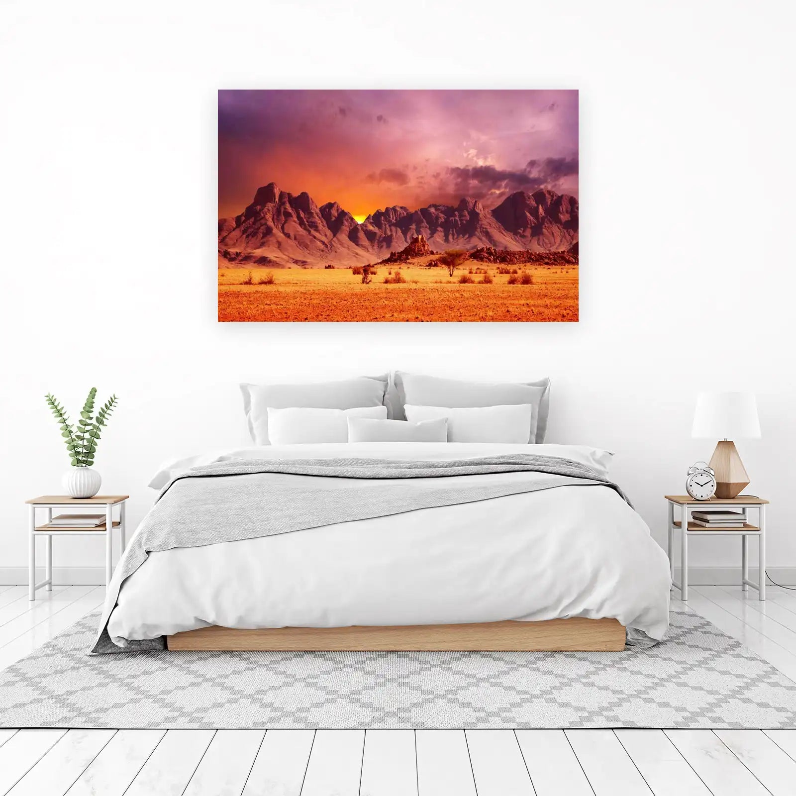 African Sunset Mountain Landscape Wall Art