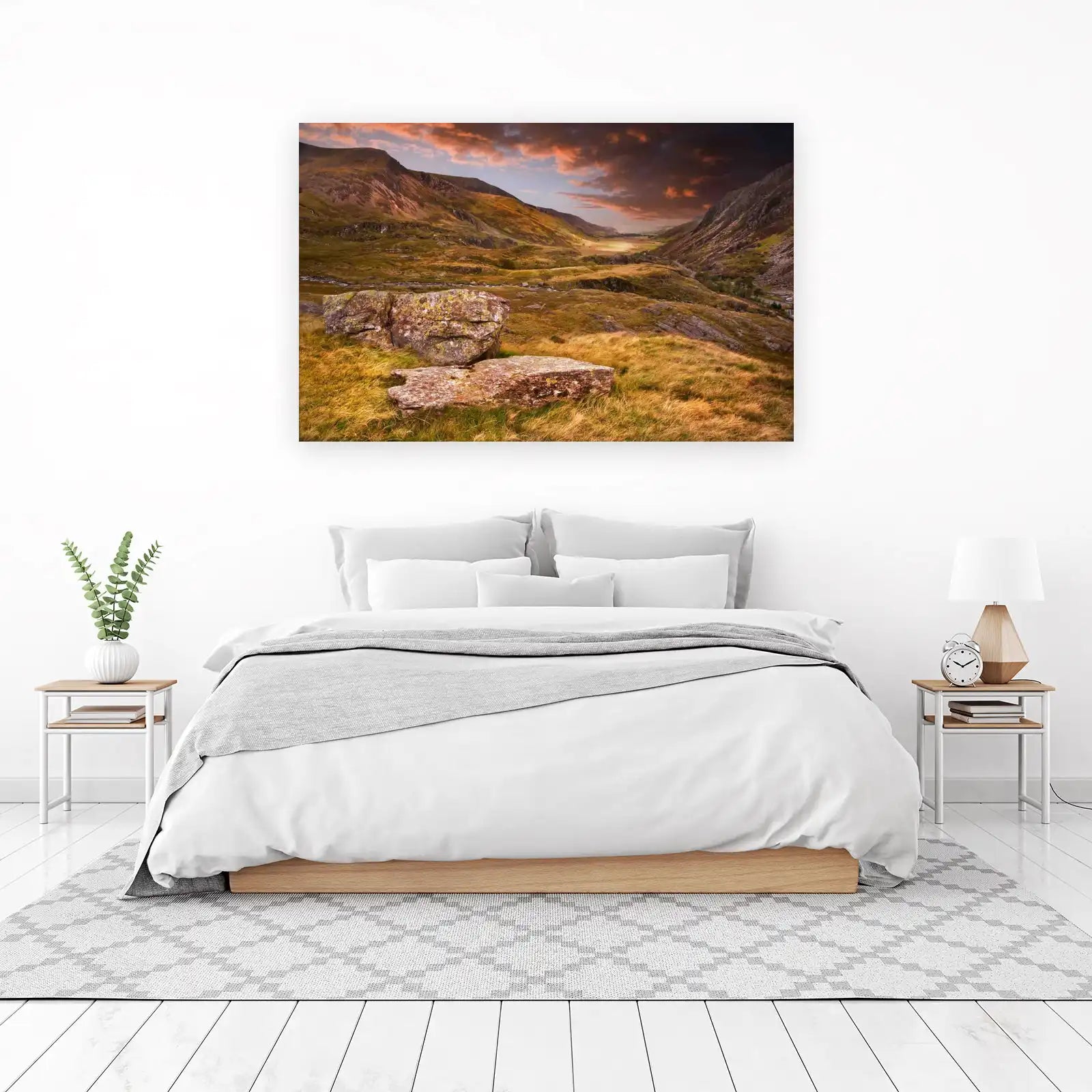 Dramatic Mountain Valley Sunset Wall Art