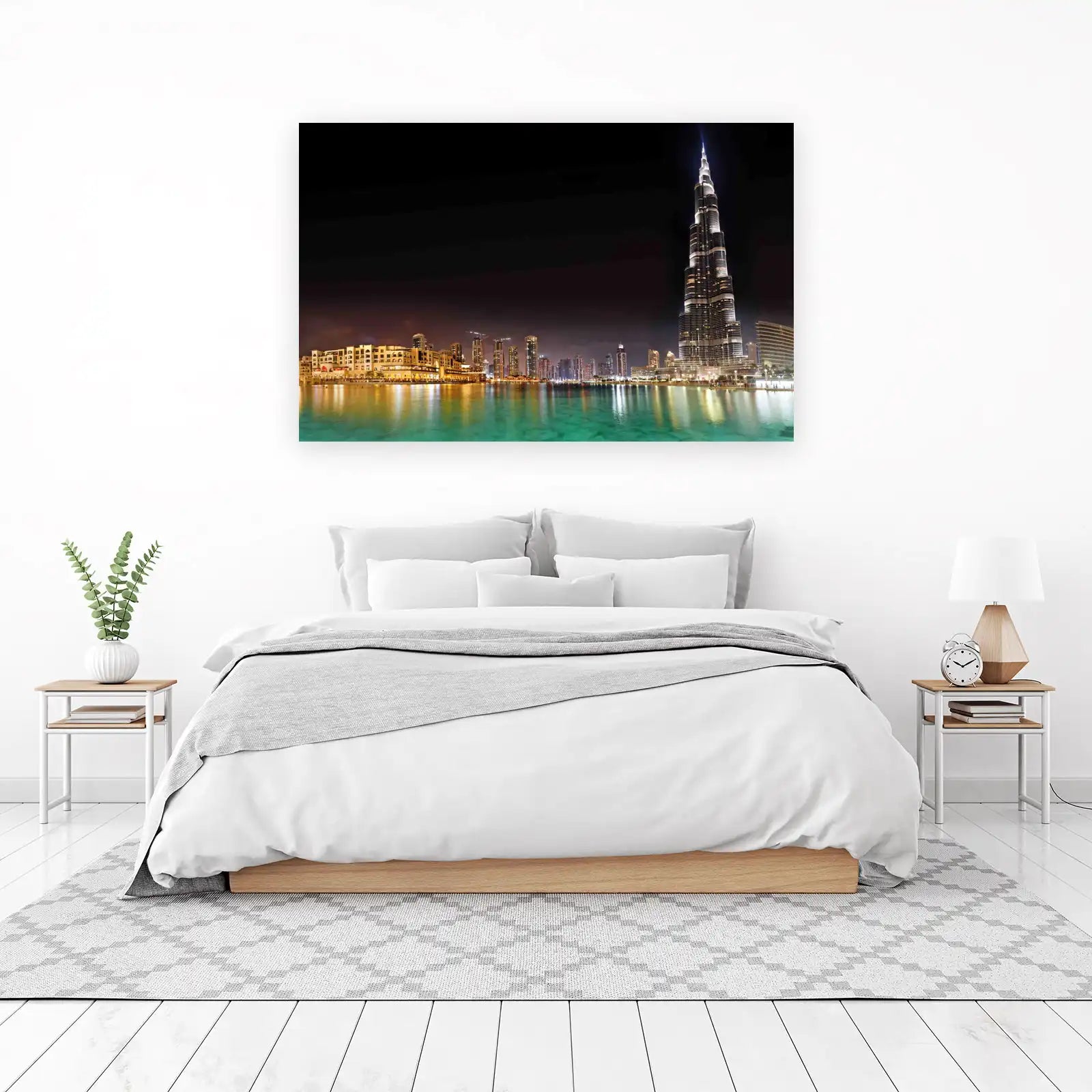 Dubai Skyline Burj Khalifa Night Wall Art