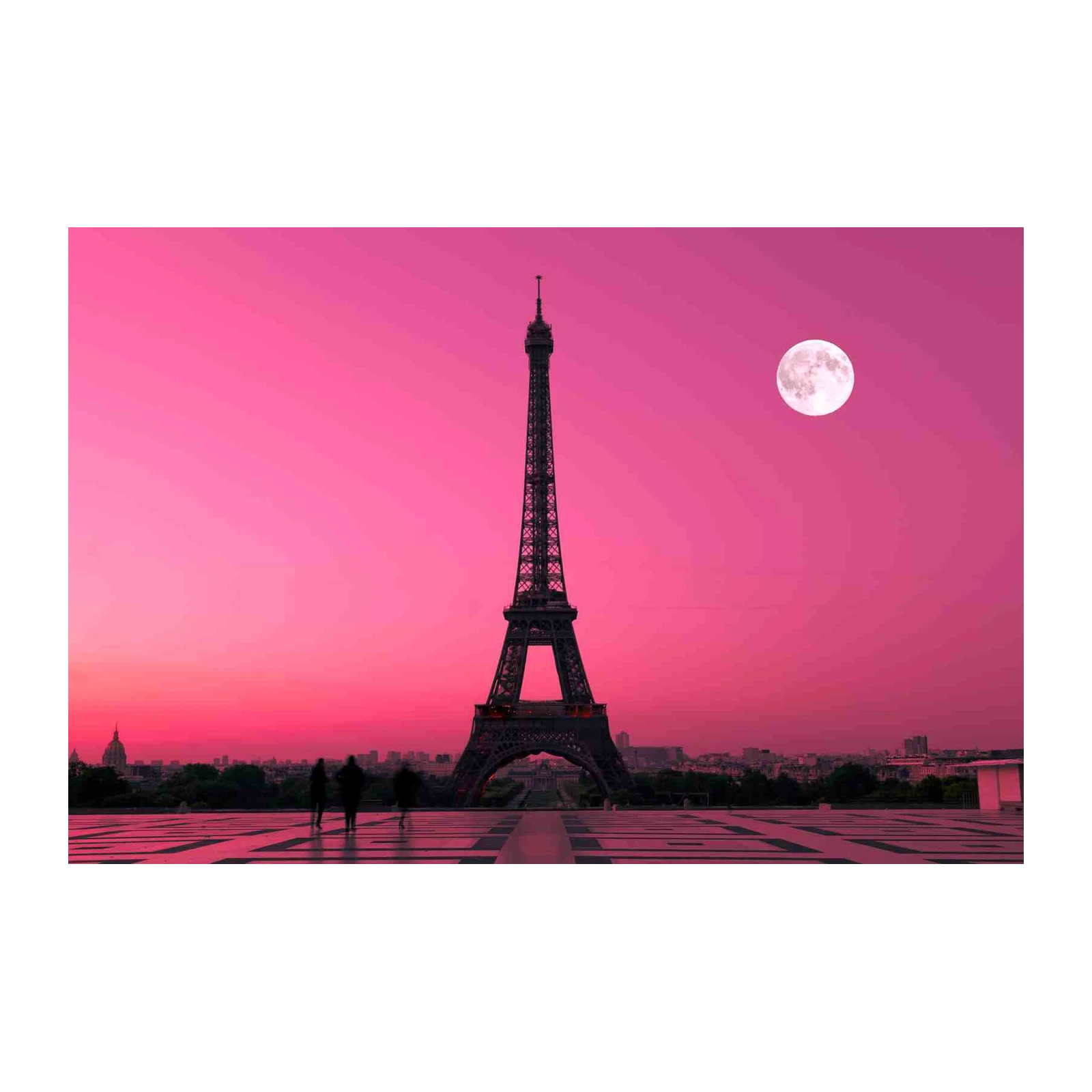 Romantic Eiffel Tower Pink Sky Wall Art