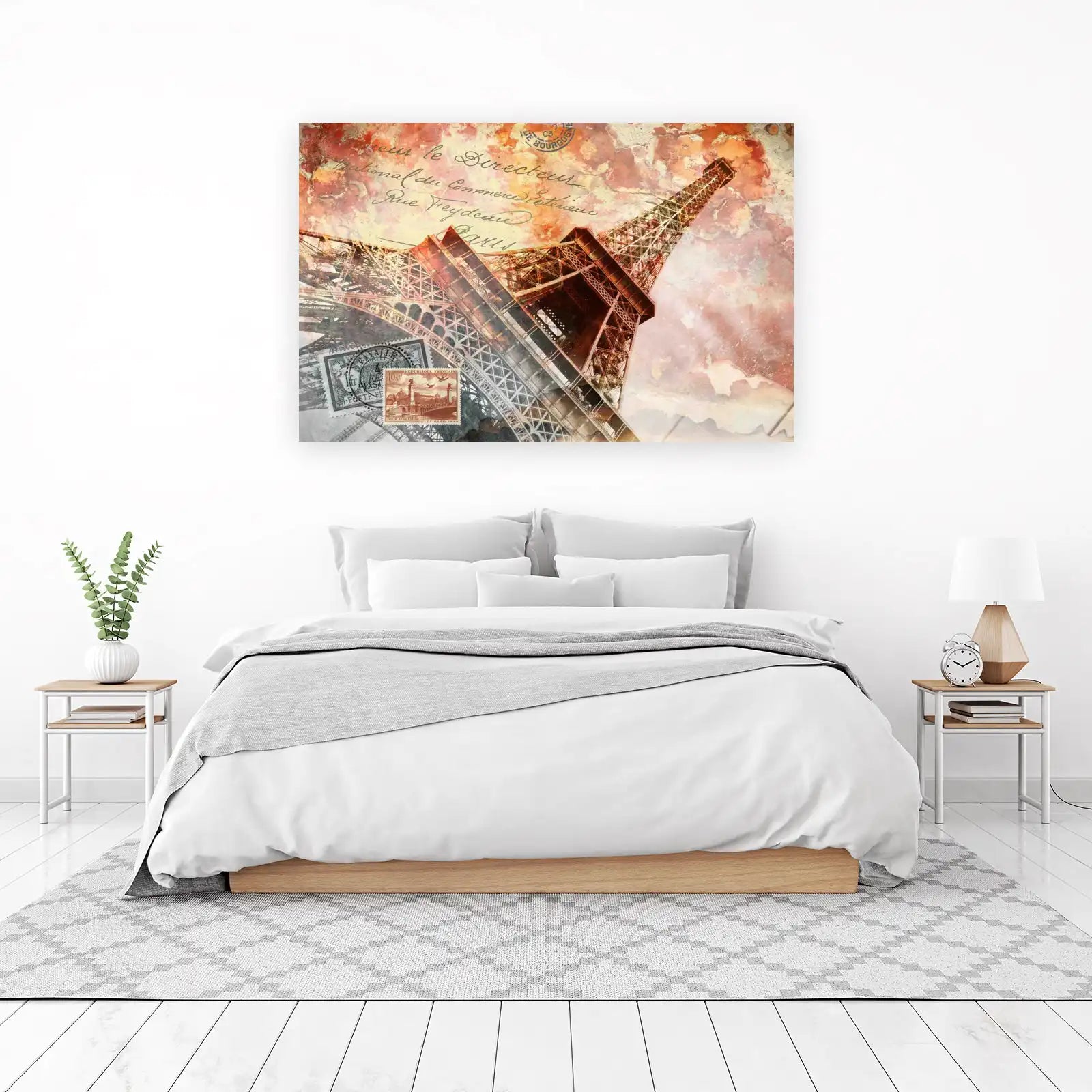 Vintage Eiffel Tower Paris Postcard Wall Art
