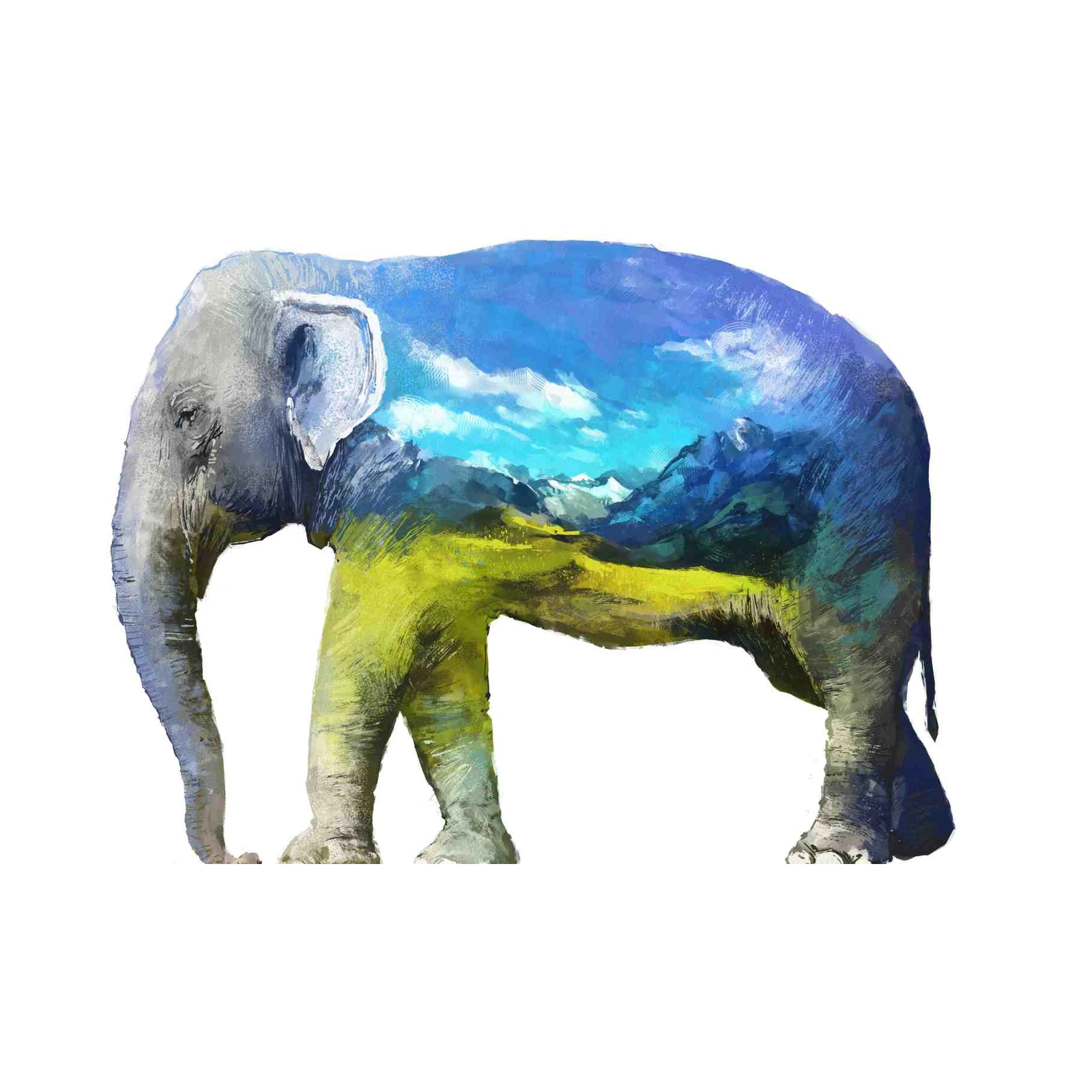 Majestic Elephant Landscape Wall Art