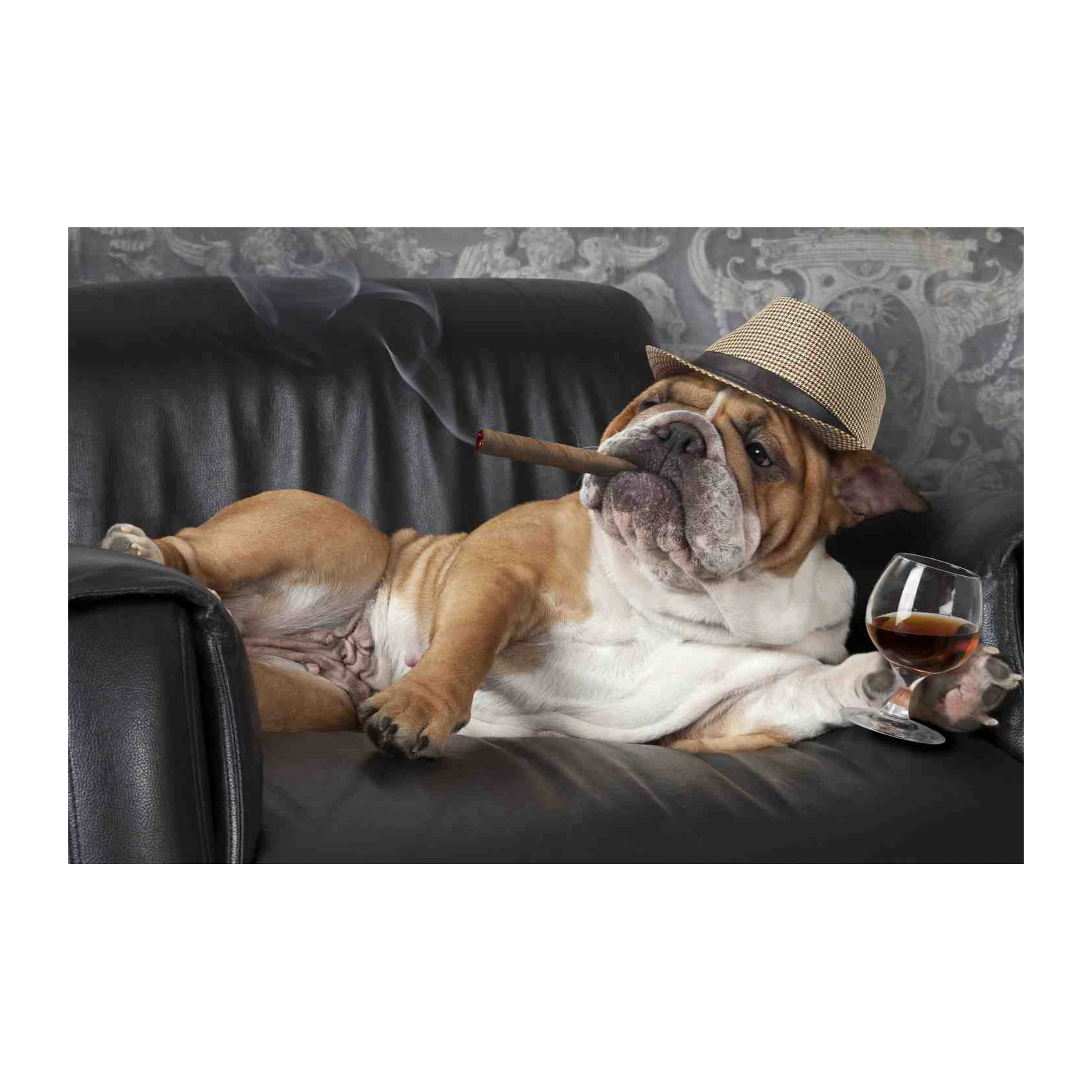 Dapper Bulldog Cigar & Cognac Wall Art