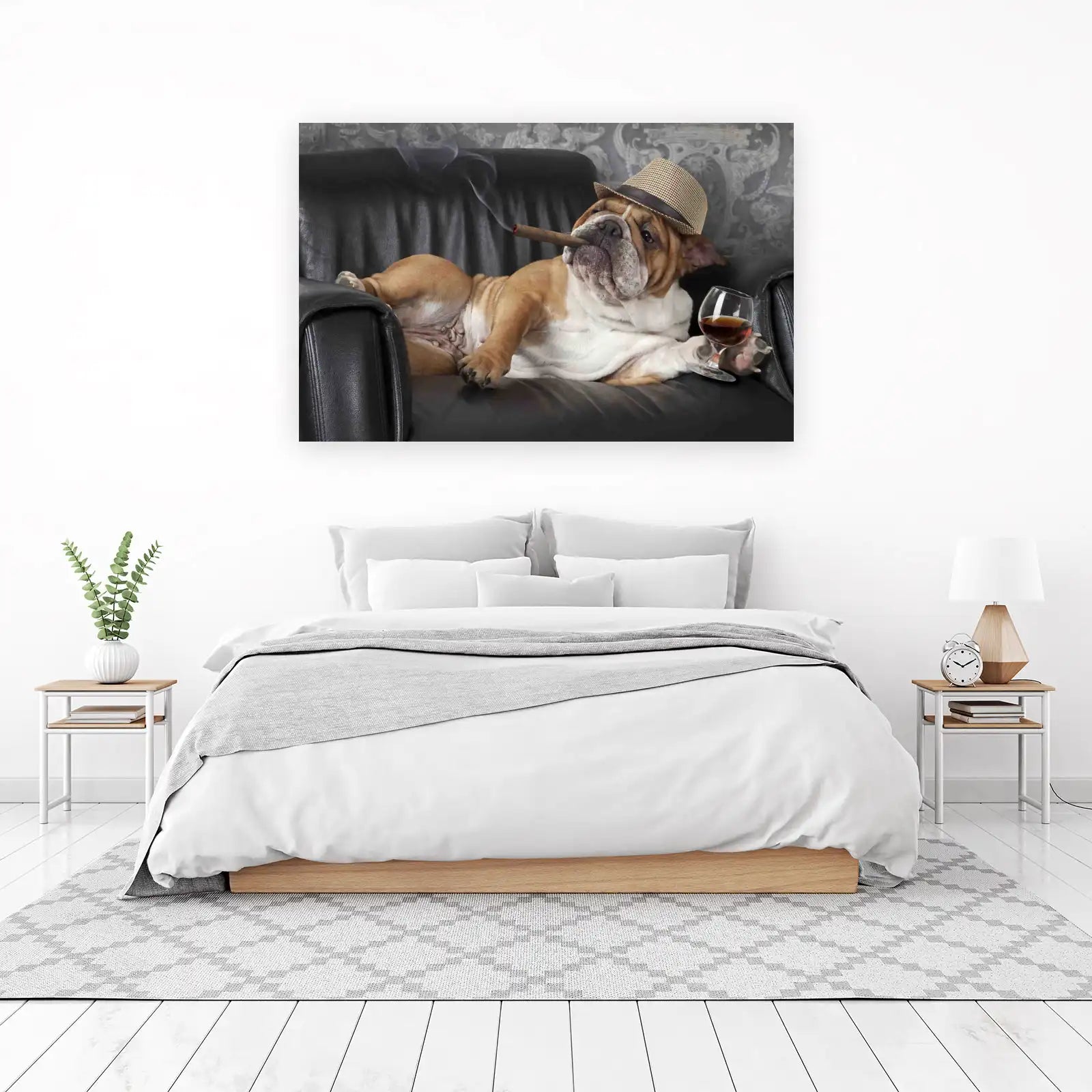 Dapper Bulldog Cigar & Cognac Wall Art