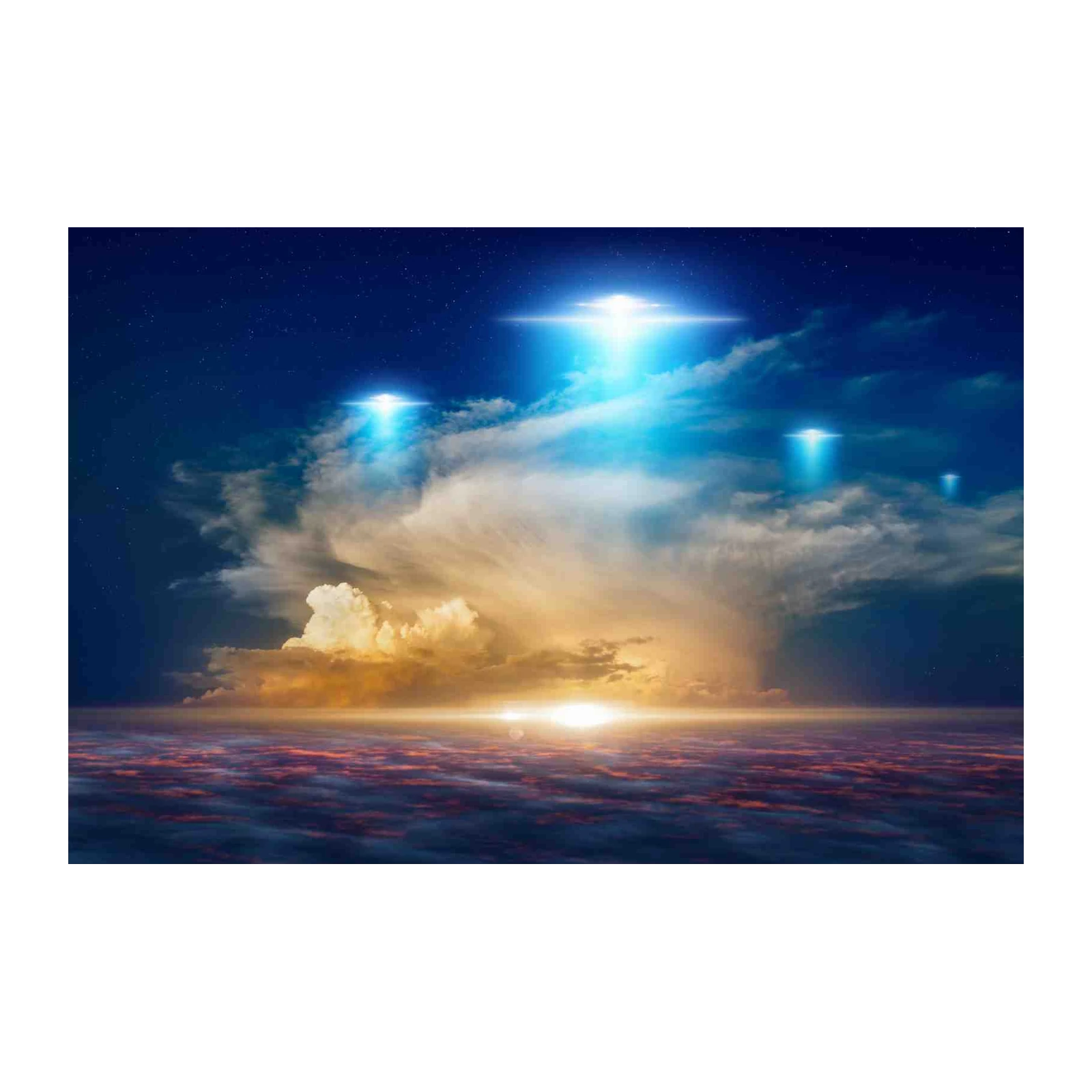 Mysterious UFO Sky Encounter Wall Art