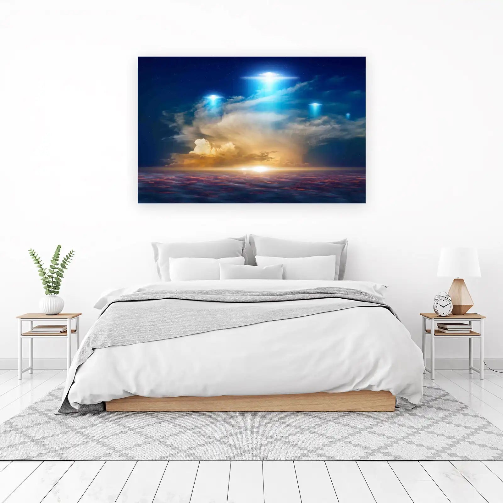 Mysterious UFO Sky Encounter Wall Art