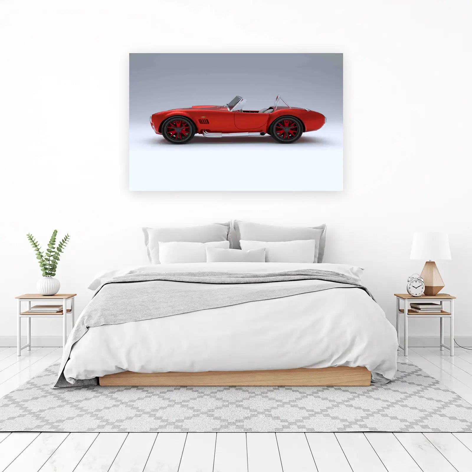 Vintage Red Cobra Sports Car Wall Art