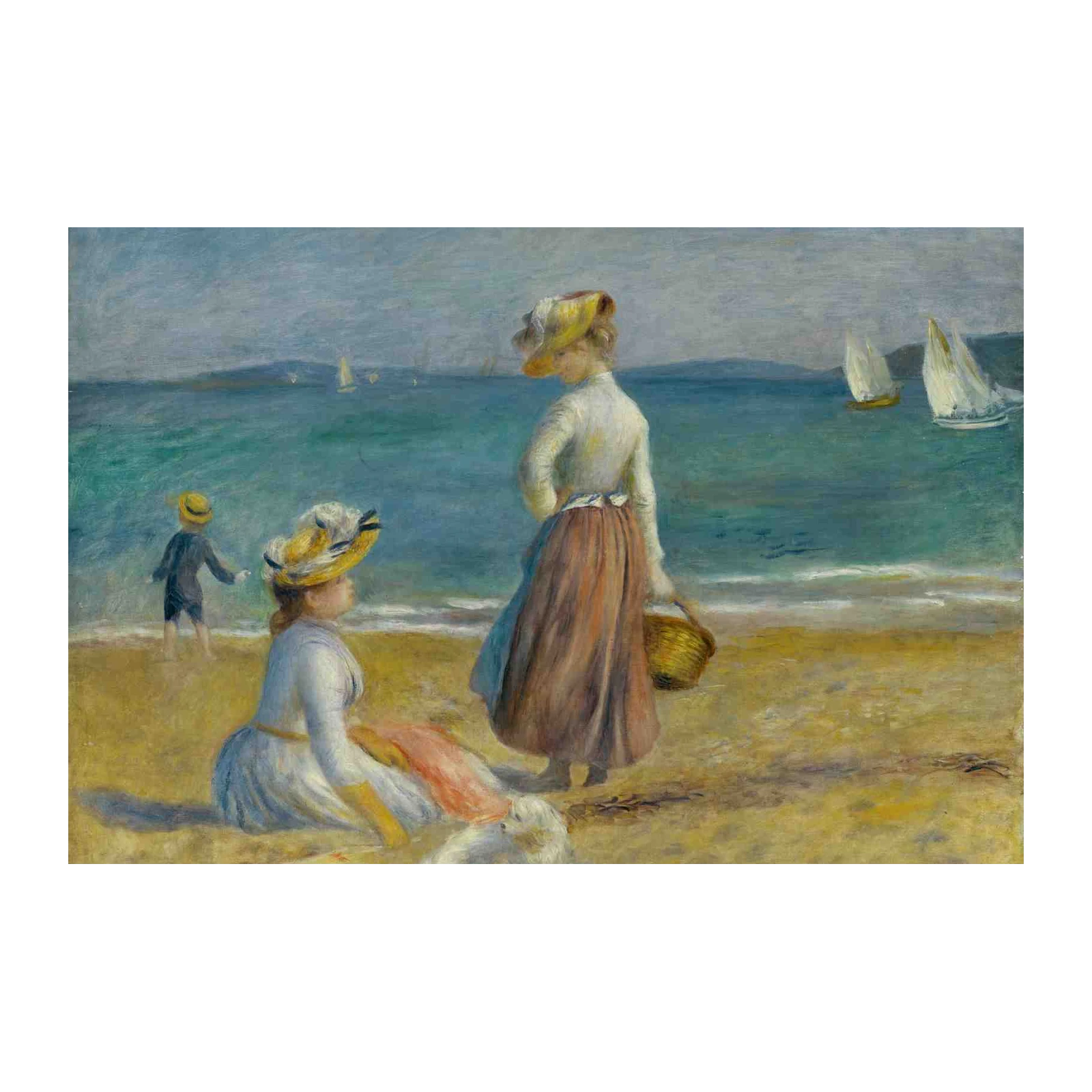 Impressionist Beach Scene by Renoir Wall Art