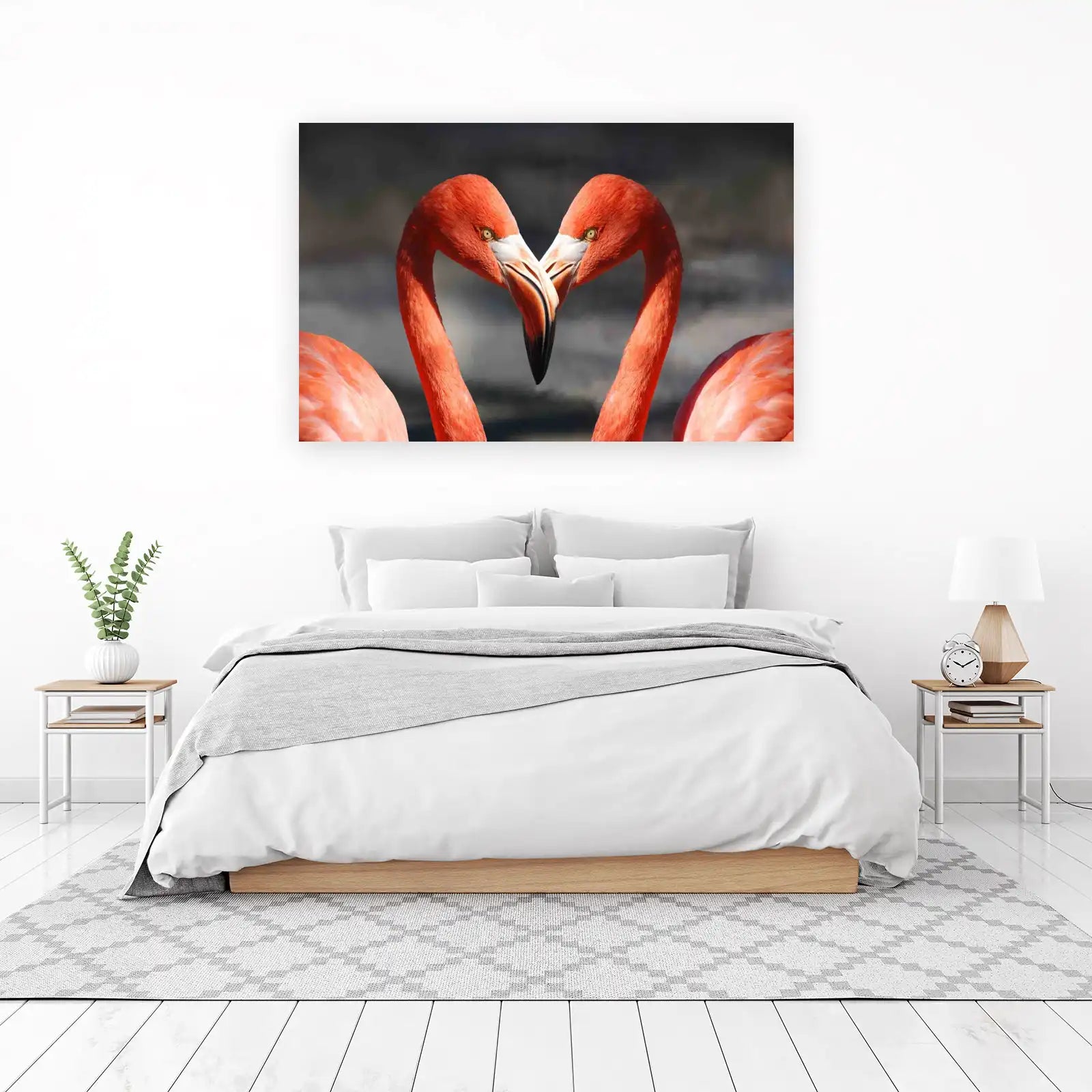 Love Flamingos Heart Shape Wall Art