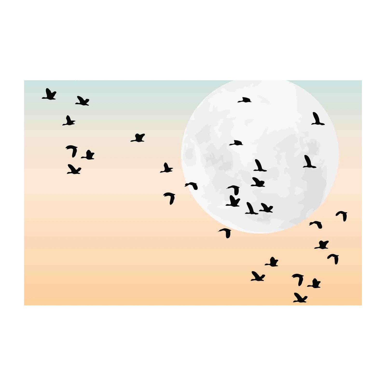 Moonlit Flock Silhouette Wall Art