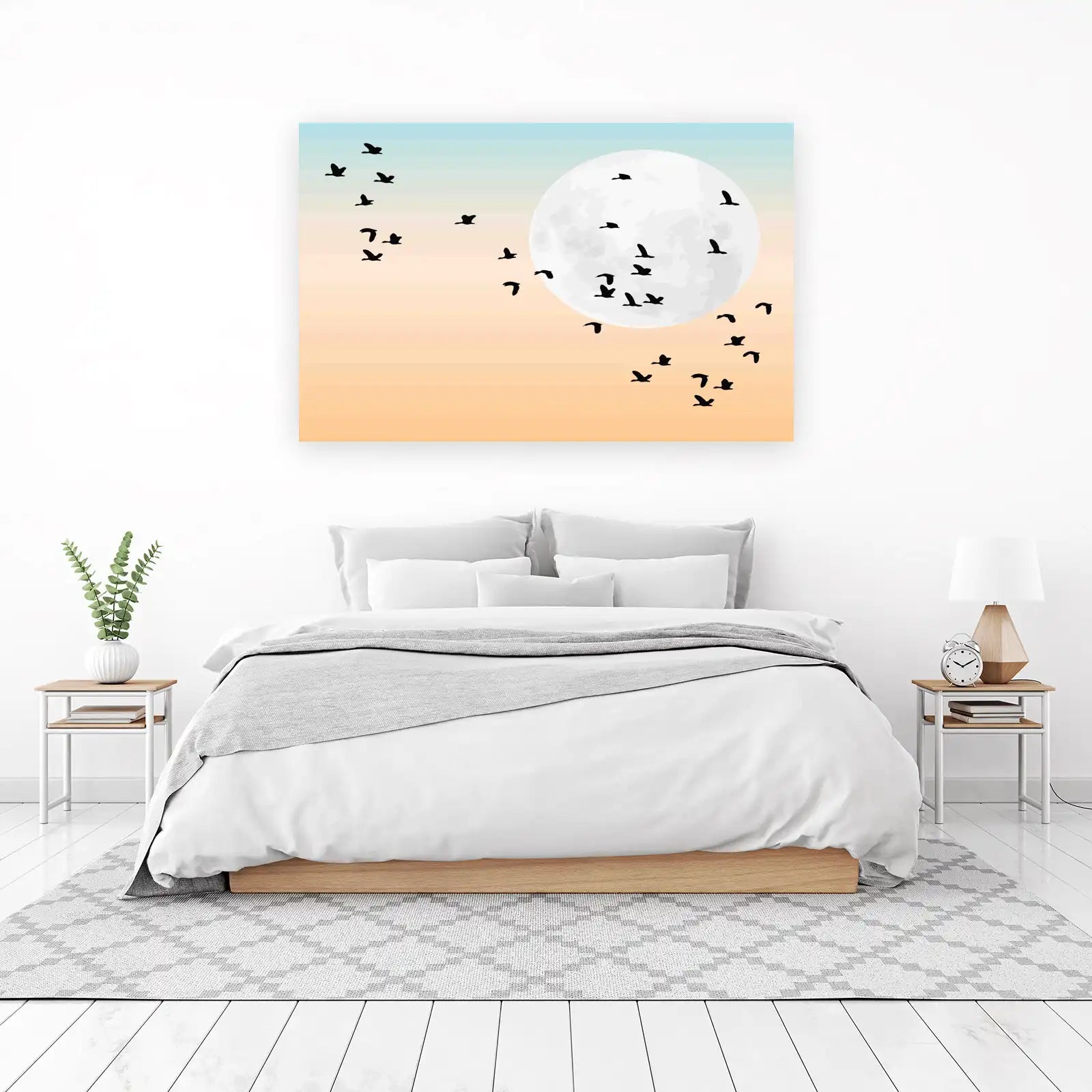 Moonlit Flock Silhouette Wall Art