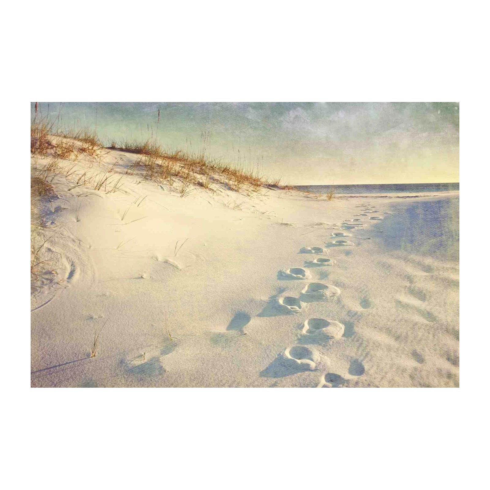 Tranquil Beach Footprints Wall Art