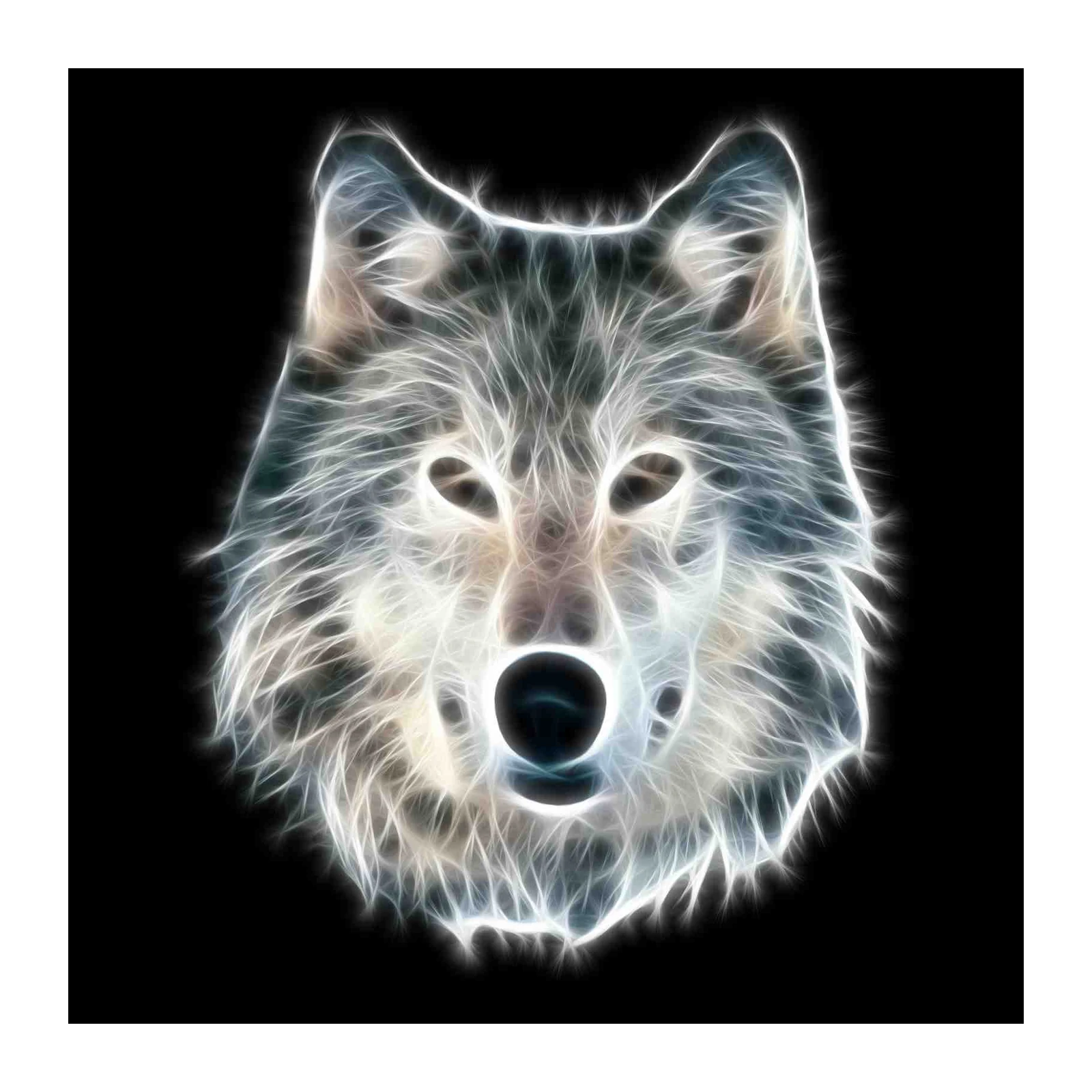 Majestic Wolf Fractal Art Wall Art