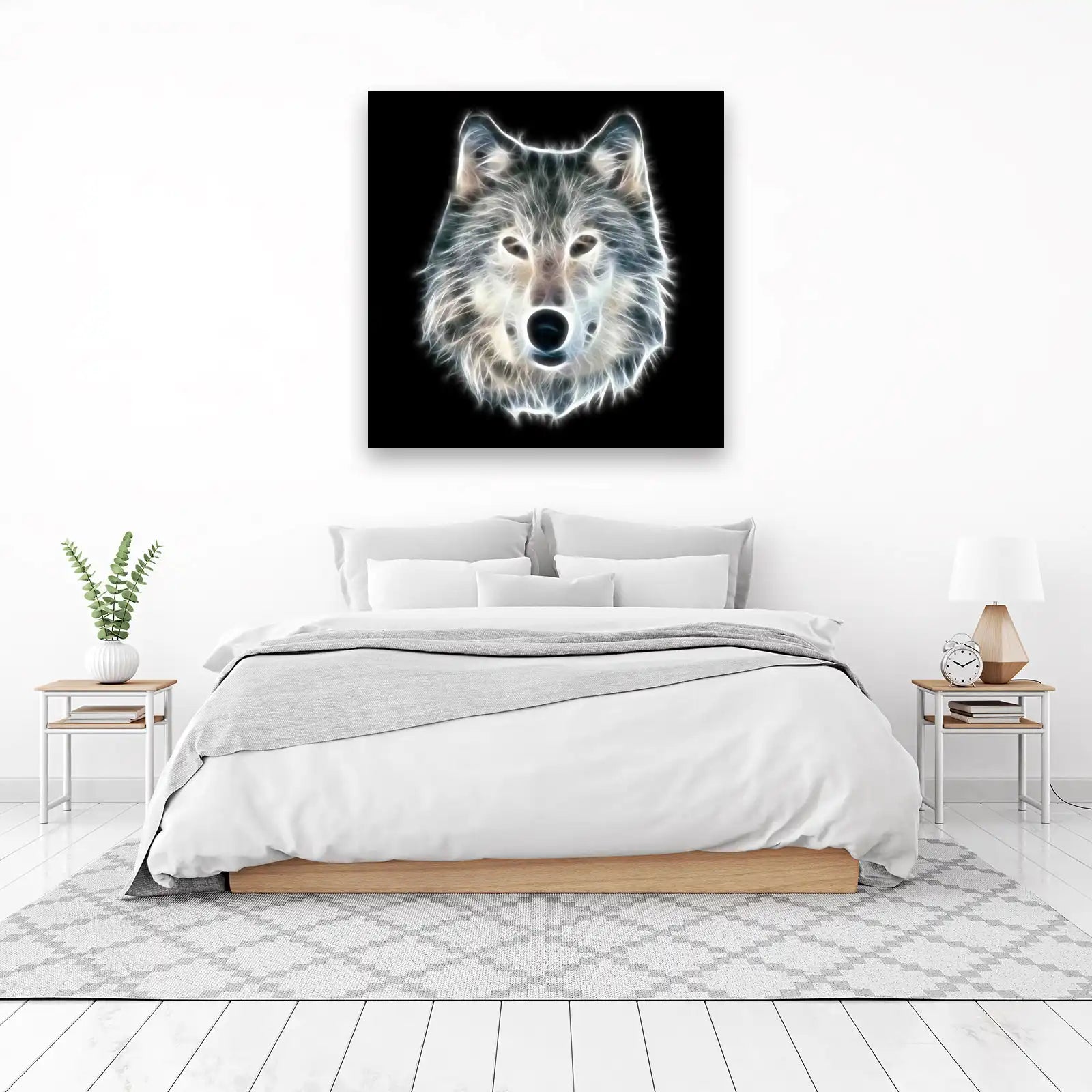 Majestic Wolf Fractal Art Wall Art