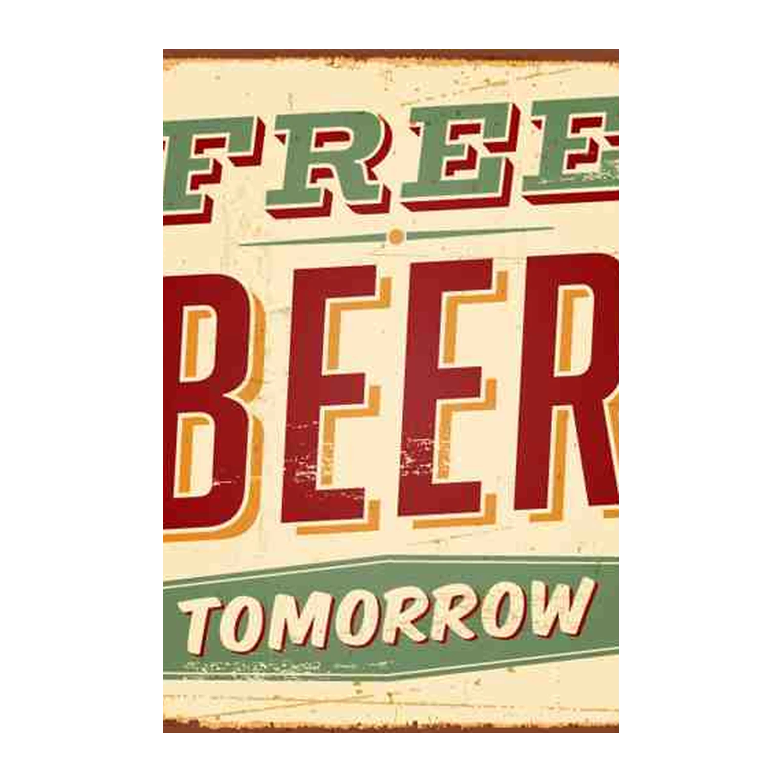 Vintage Free Beer Tomorrow Wall Art Wall Art