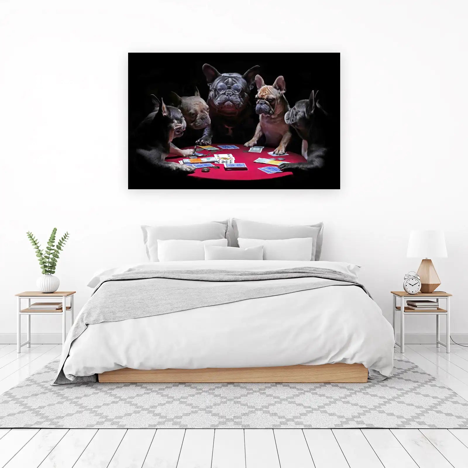 French Bulldogs Play Poker Wall Art