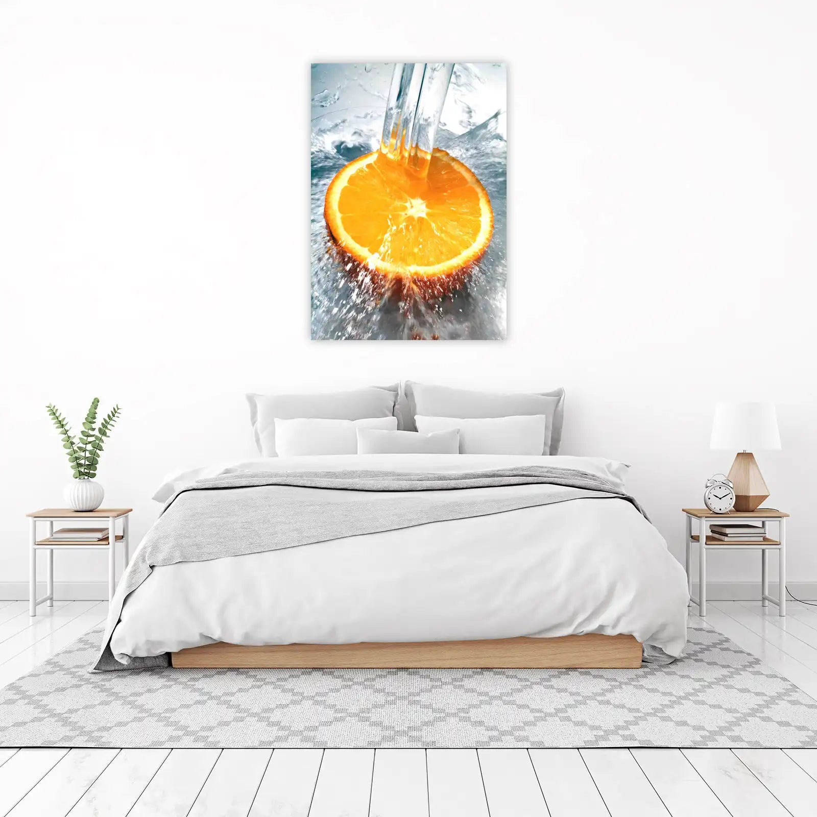 Vibrant Orange Slice Splash Wall Art
