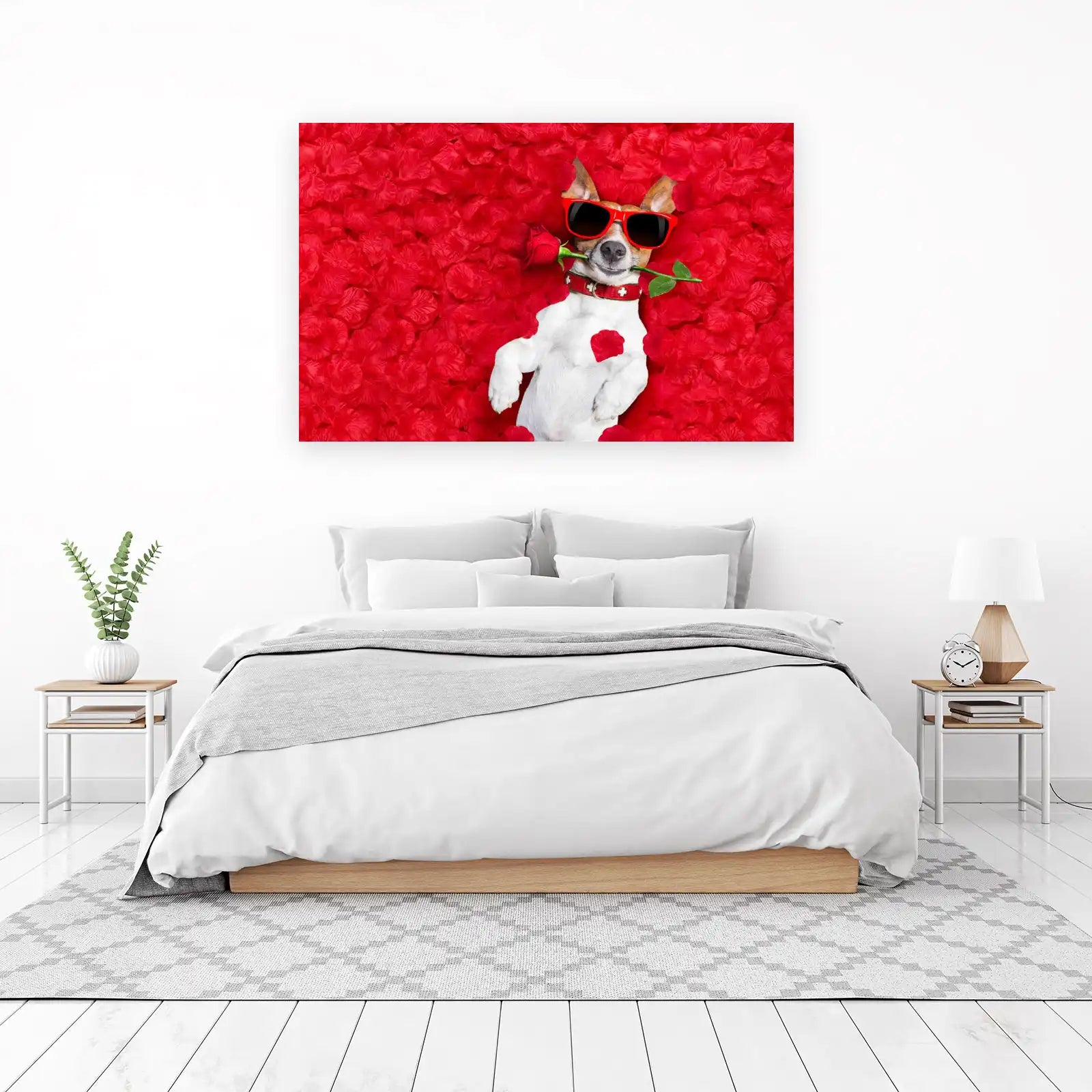Cool Dog with Rose Valentine's Day Wall Art