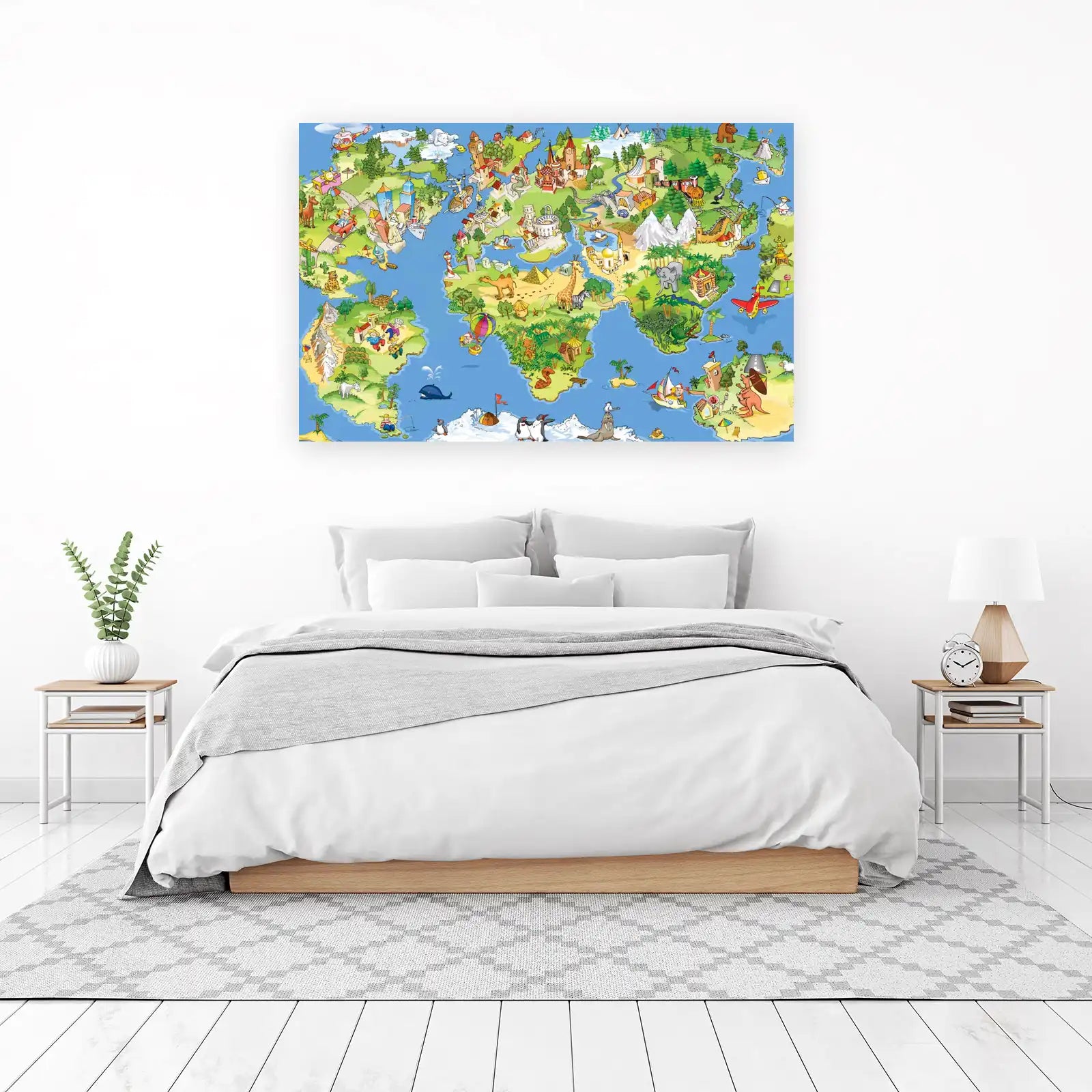 Whimsical World Map Kids Wall Art Wall Art