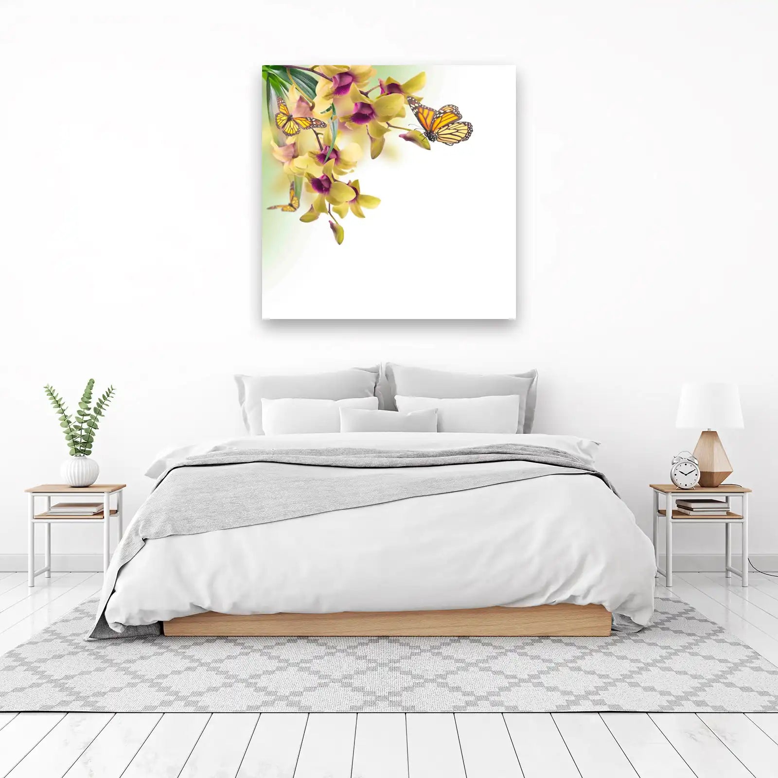 Yellow Orchid & Monarch Butterfly Wall Art
