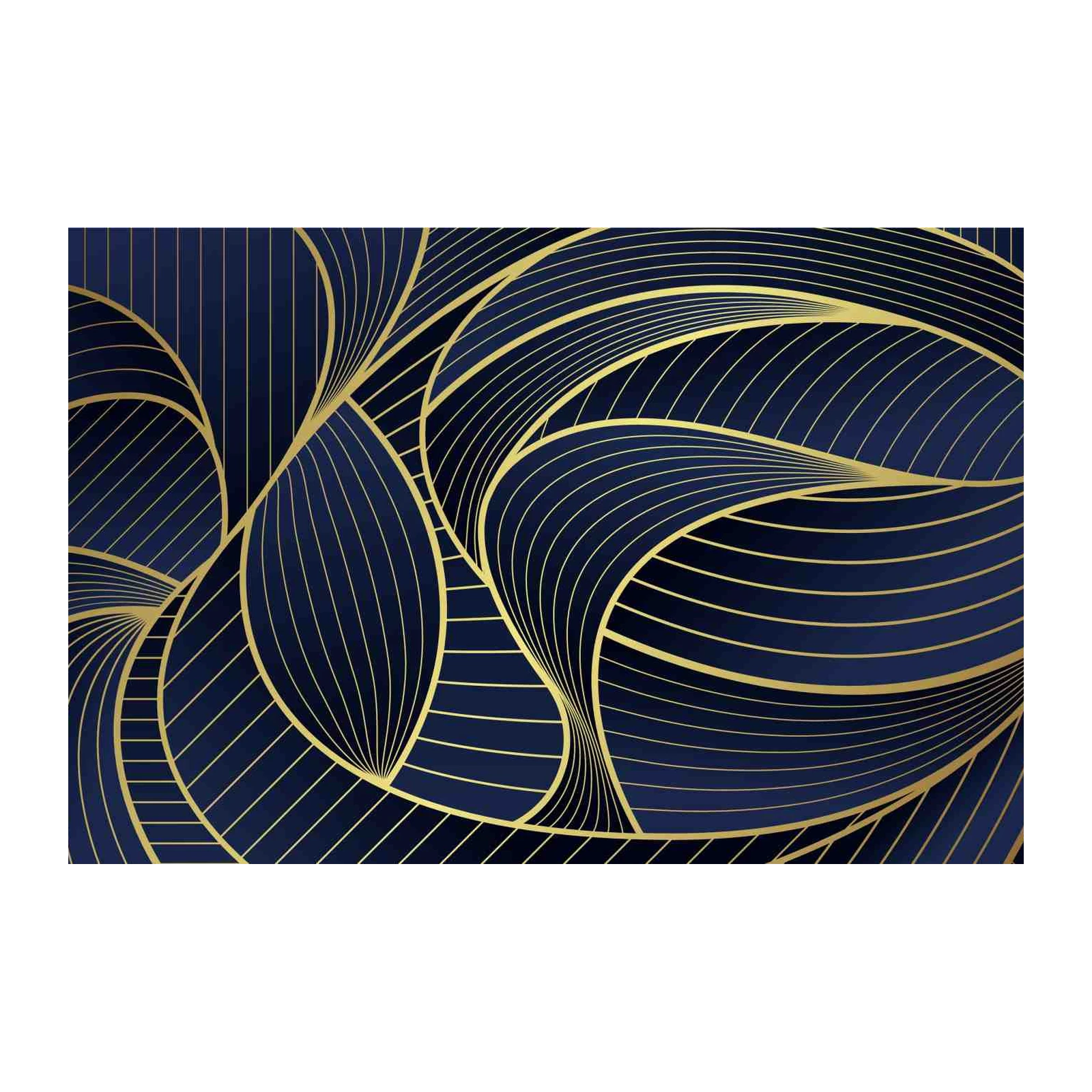 Art Deco Gold Wave Navy Wall Art
