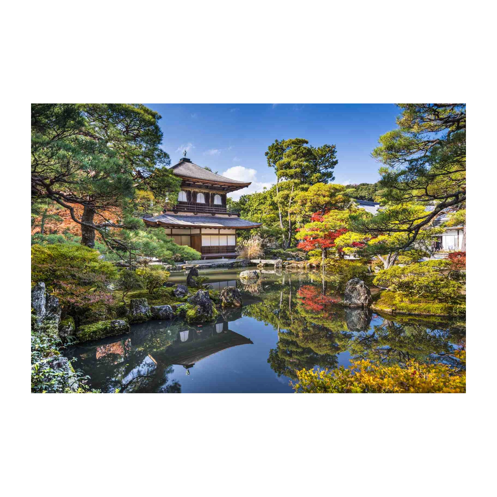 Serene Japanese Garden Pagoda Wall Art