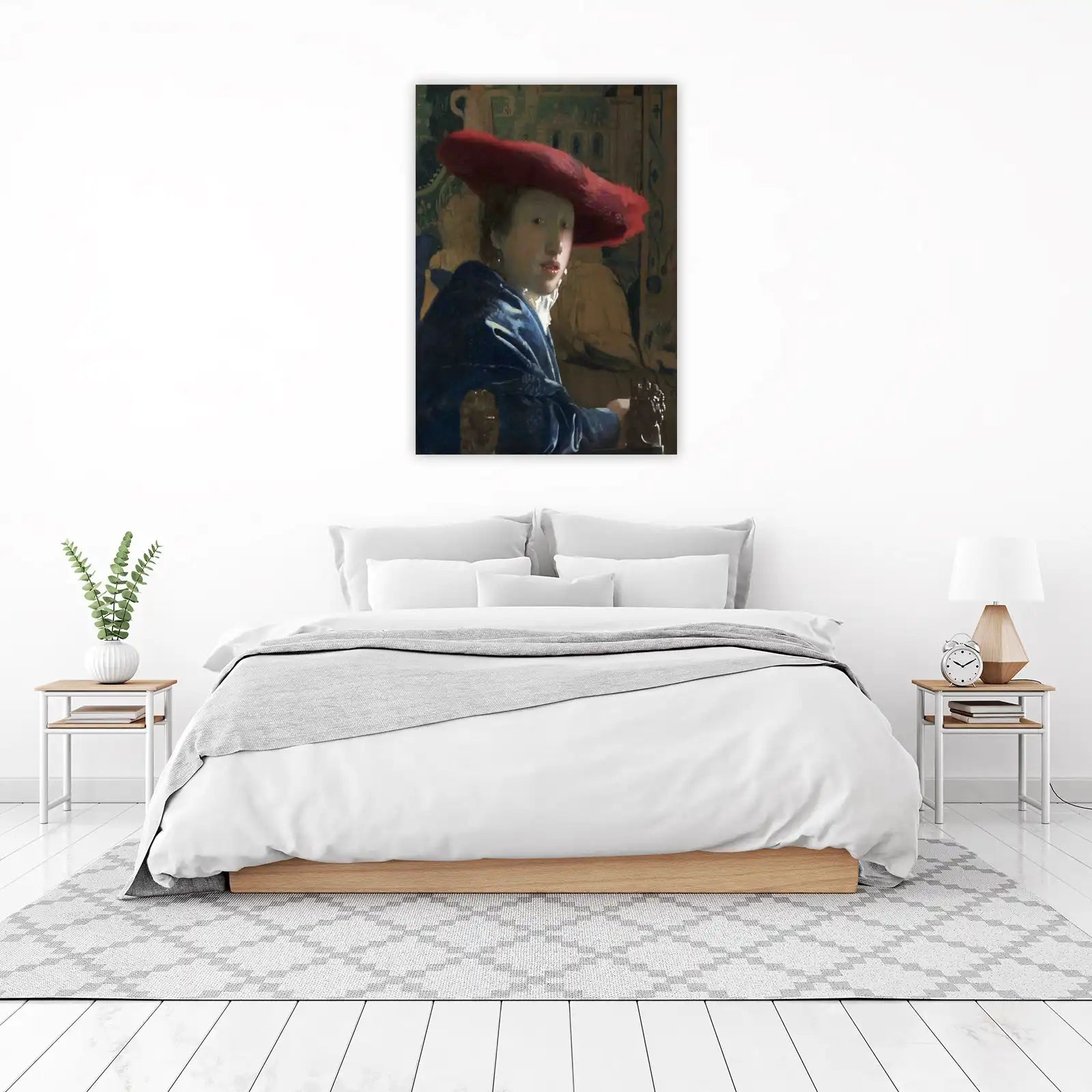 Girl with Red Hat Classic Art Wall Art