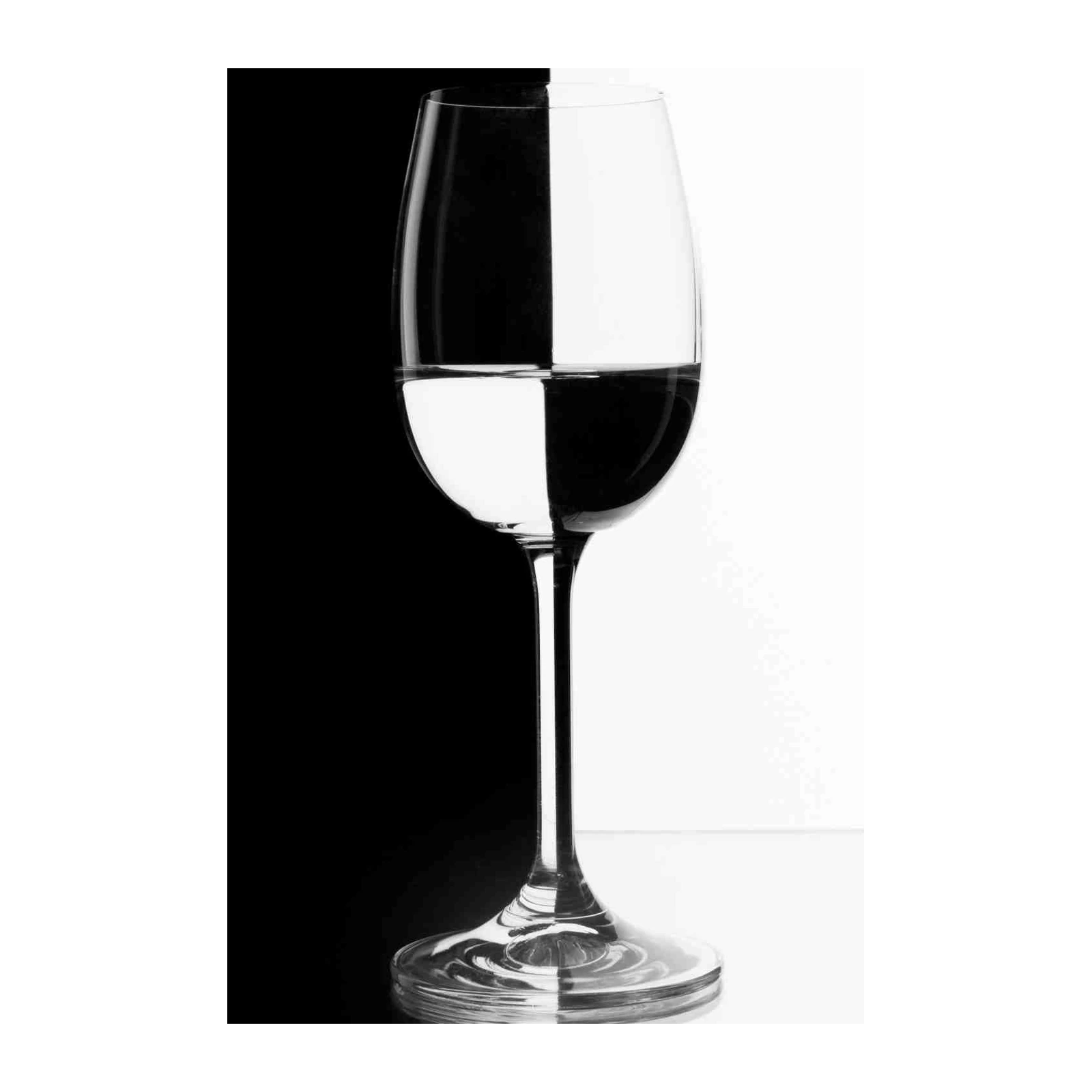Abstract Black & White Wine Glass Wall Art