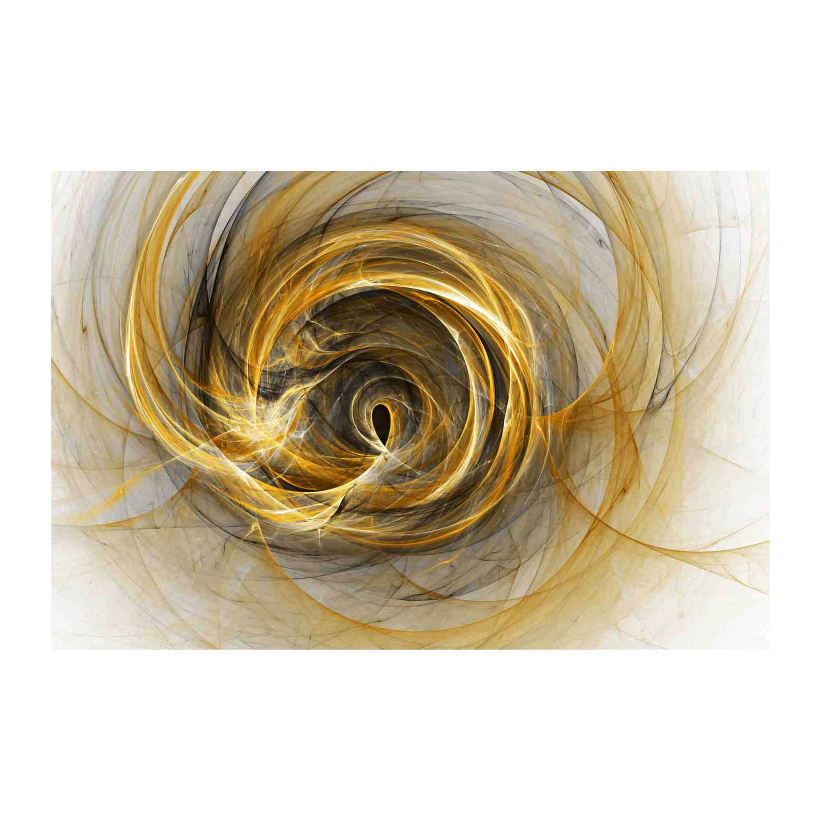 Gold Swirl Abstract Fractal Wall Art