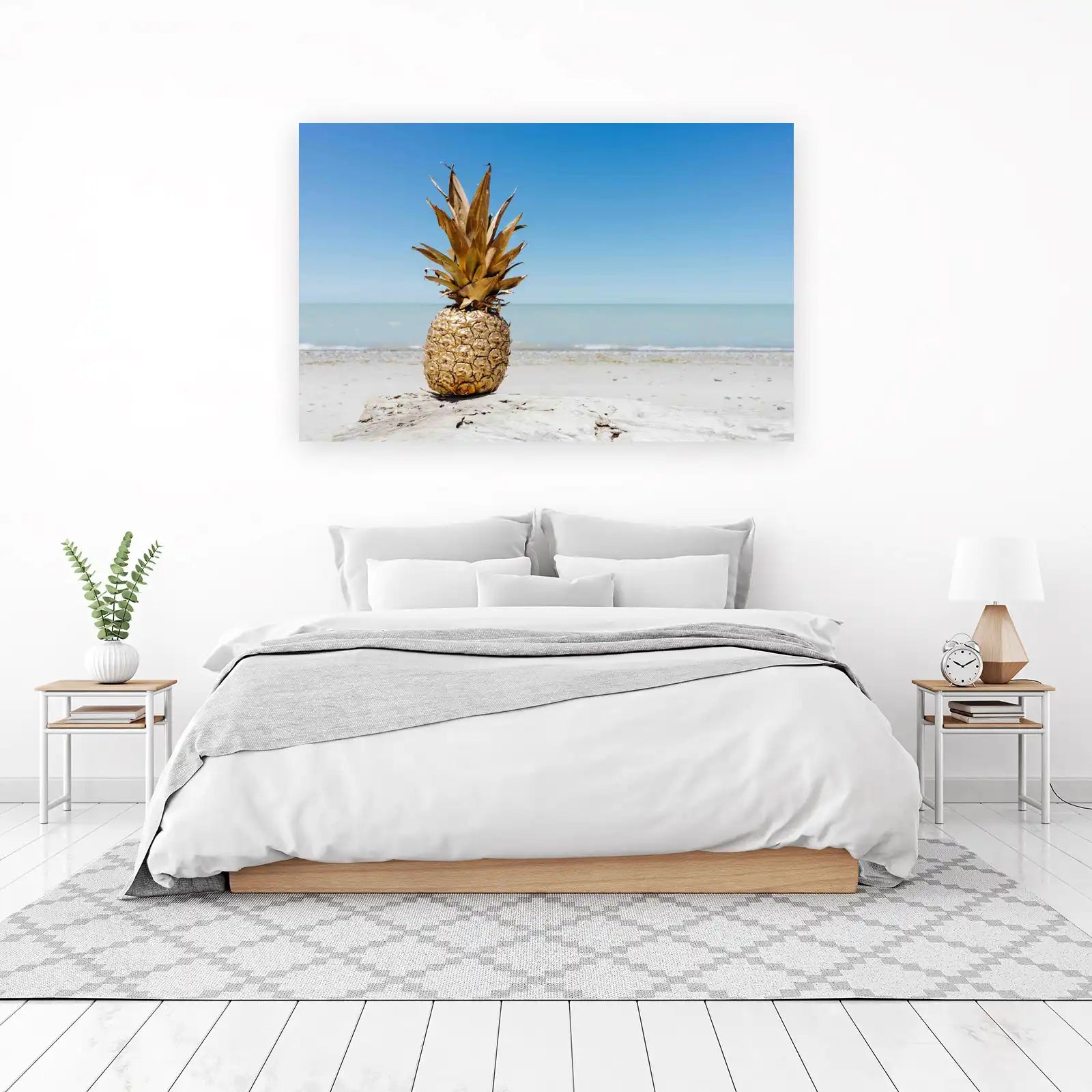 Golden Pineapple Beach Vibes Wall Art