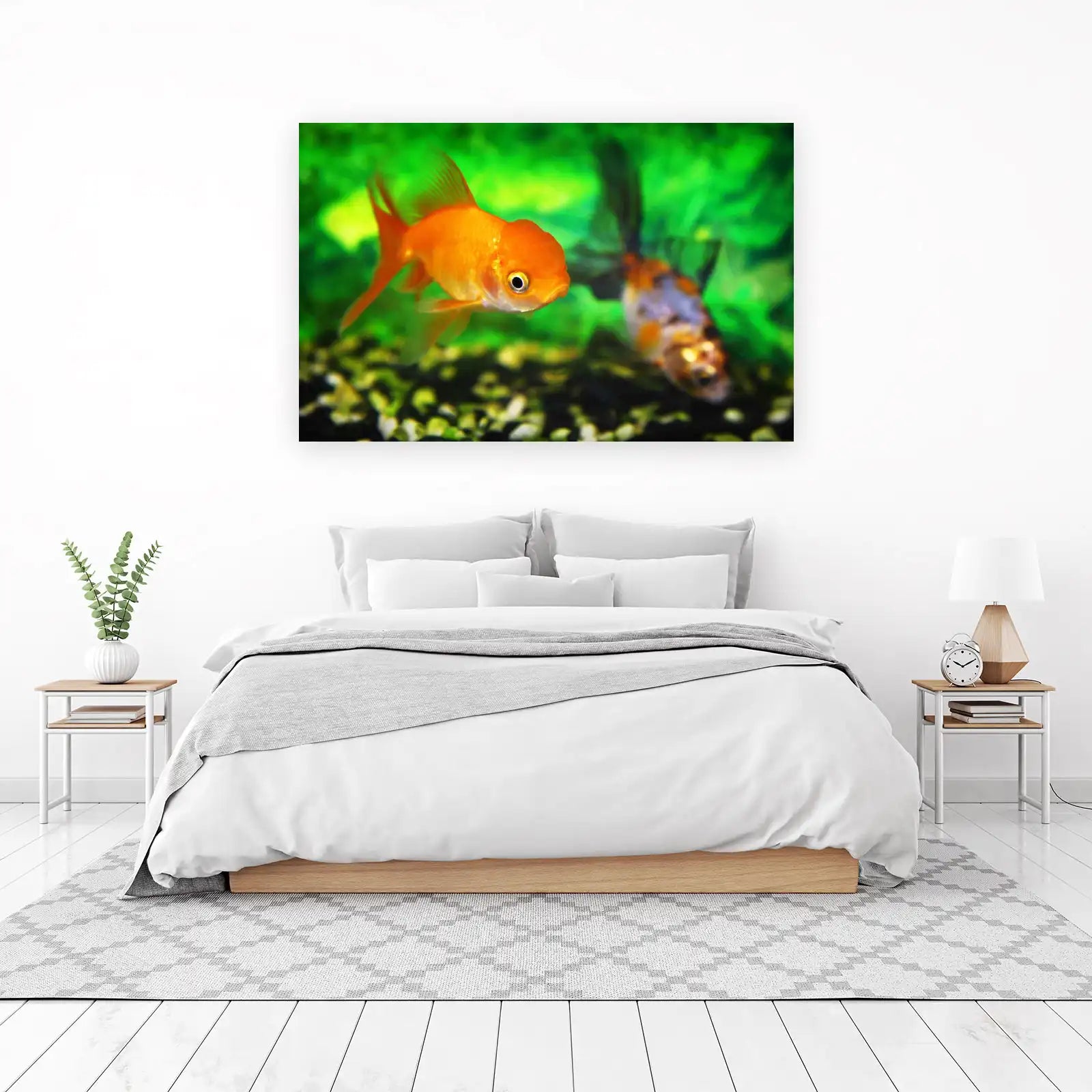 Vibrant Goldfish Underwater Scene Wall Art
