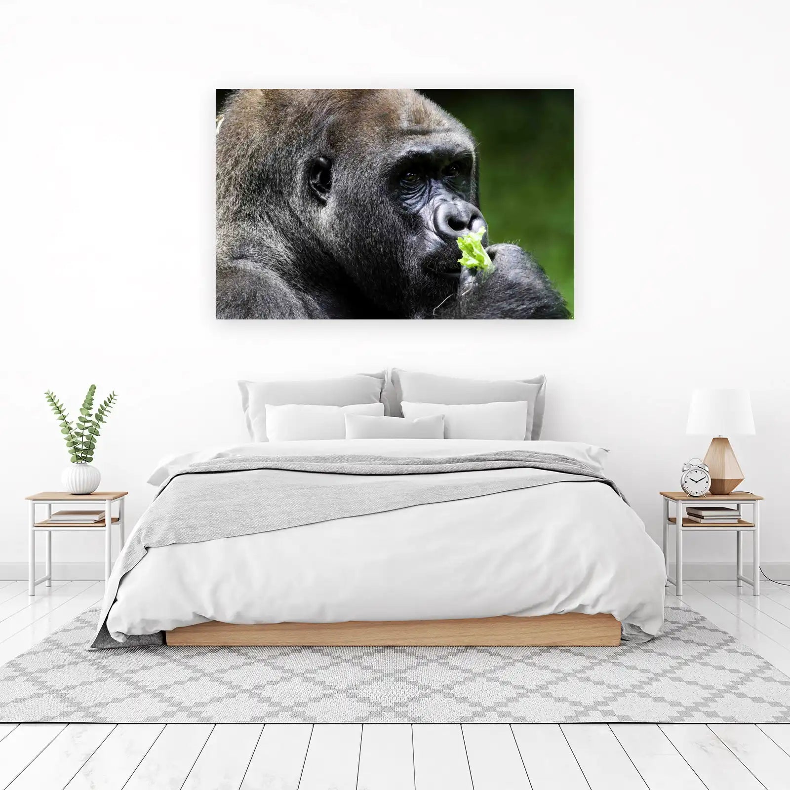 Majestic Gorilla Portrait Wall Art | Wildlife Wall Art
