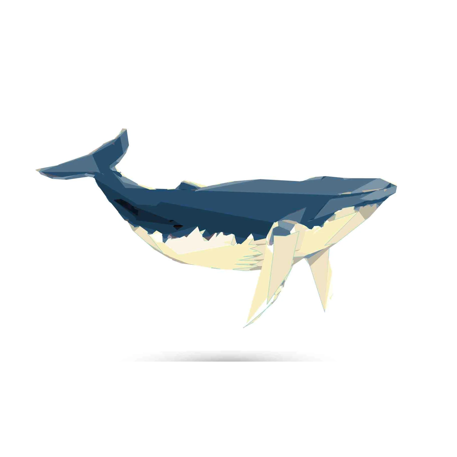 Geometric Blue Whale Art Wall Art