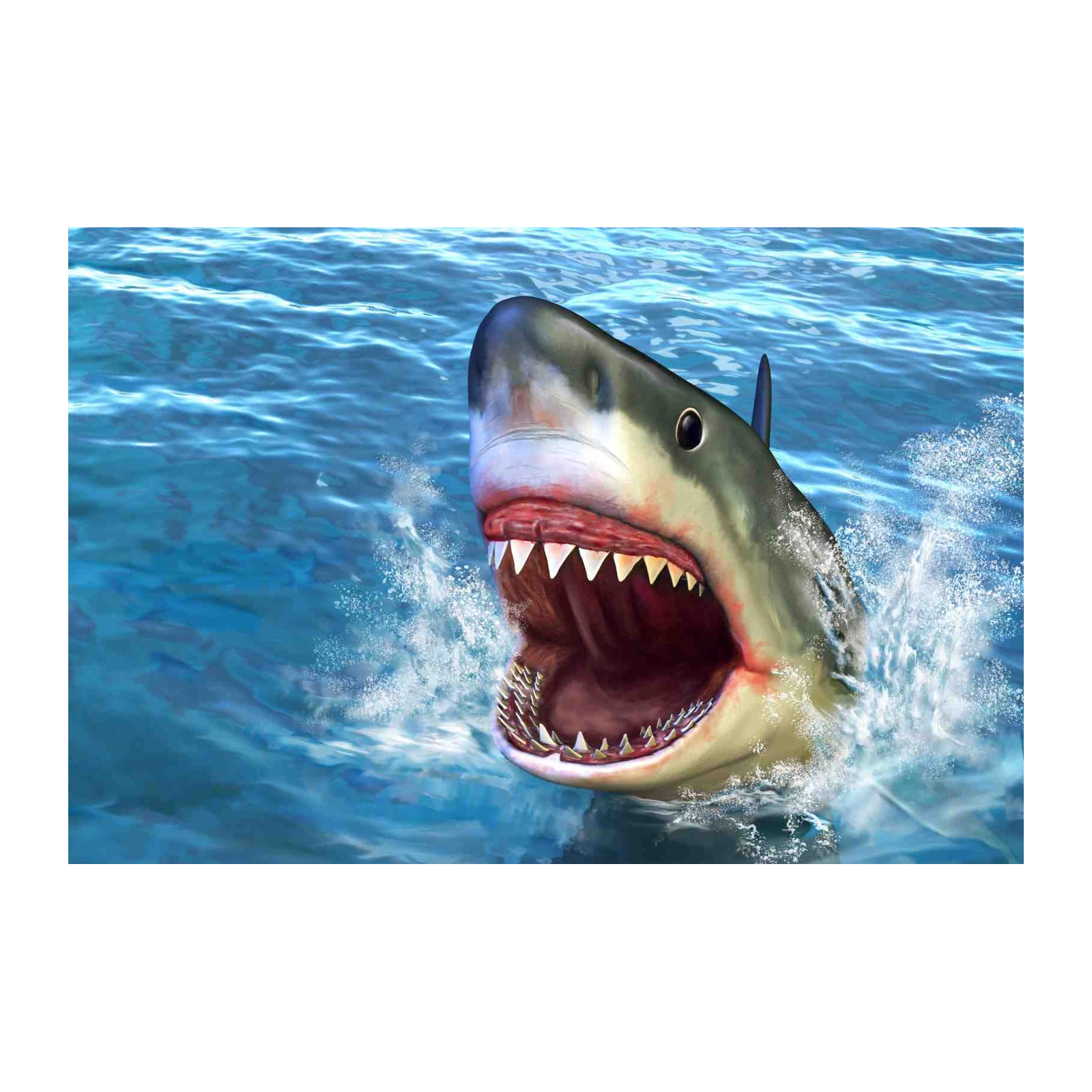 Fierce Shark Attack Ocean Wall Art