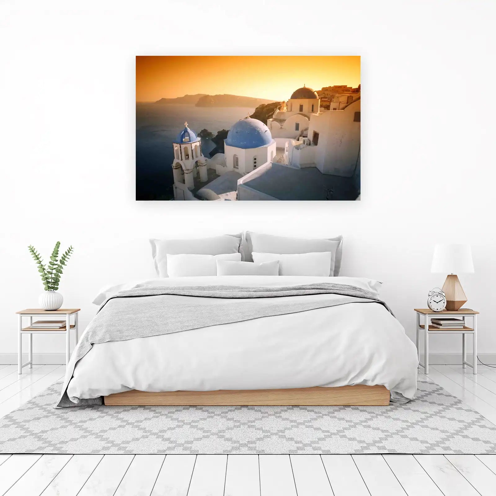 Santorini Sunset Domes Wall Art