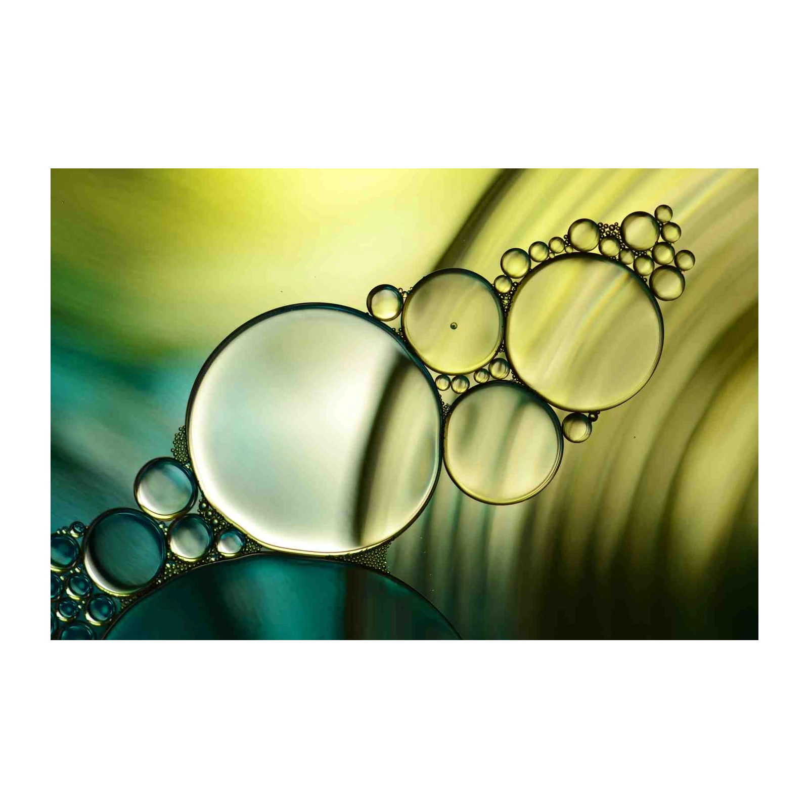 Abstract Bubbles Gradient Yellow & Teal Wall Art
