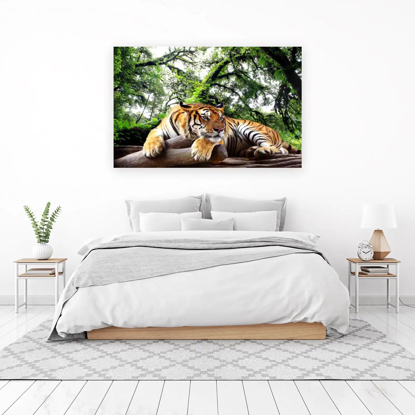 Majestic Tiger in Lush Forest Wall Art