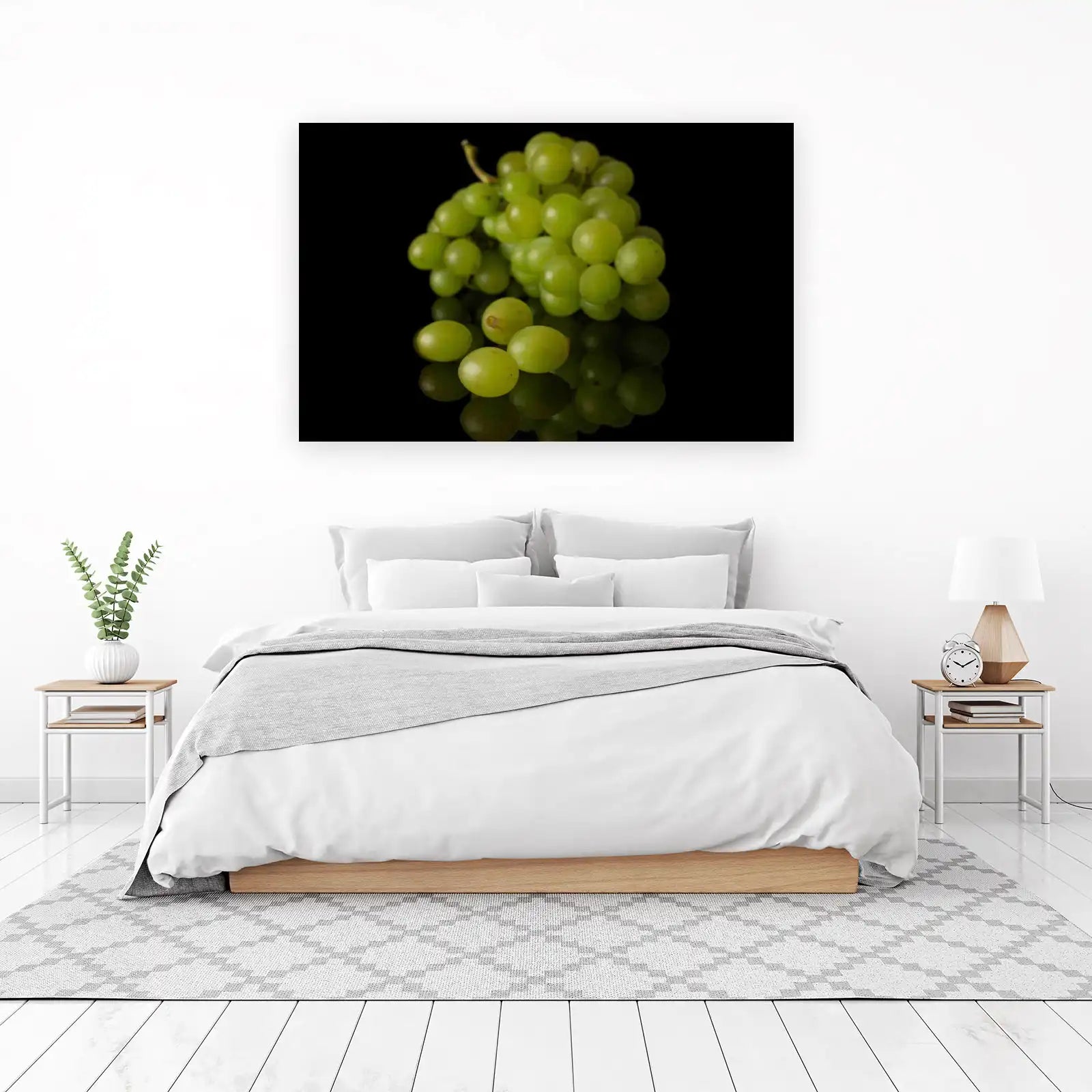 Vibrant Green Grapes Still Life Wall Art