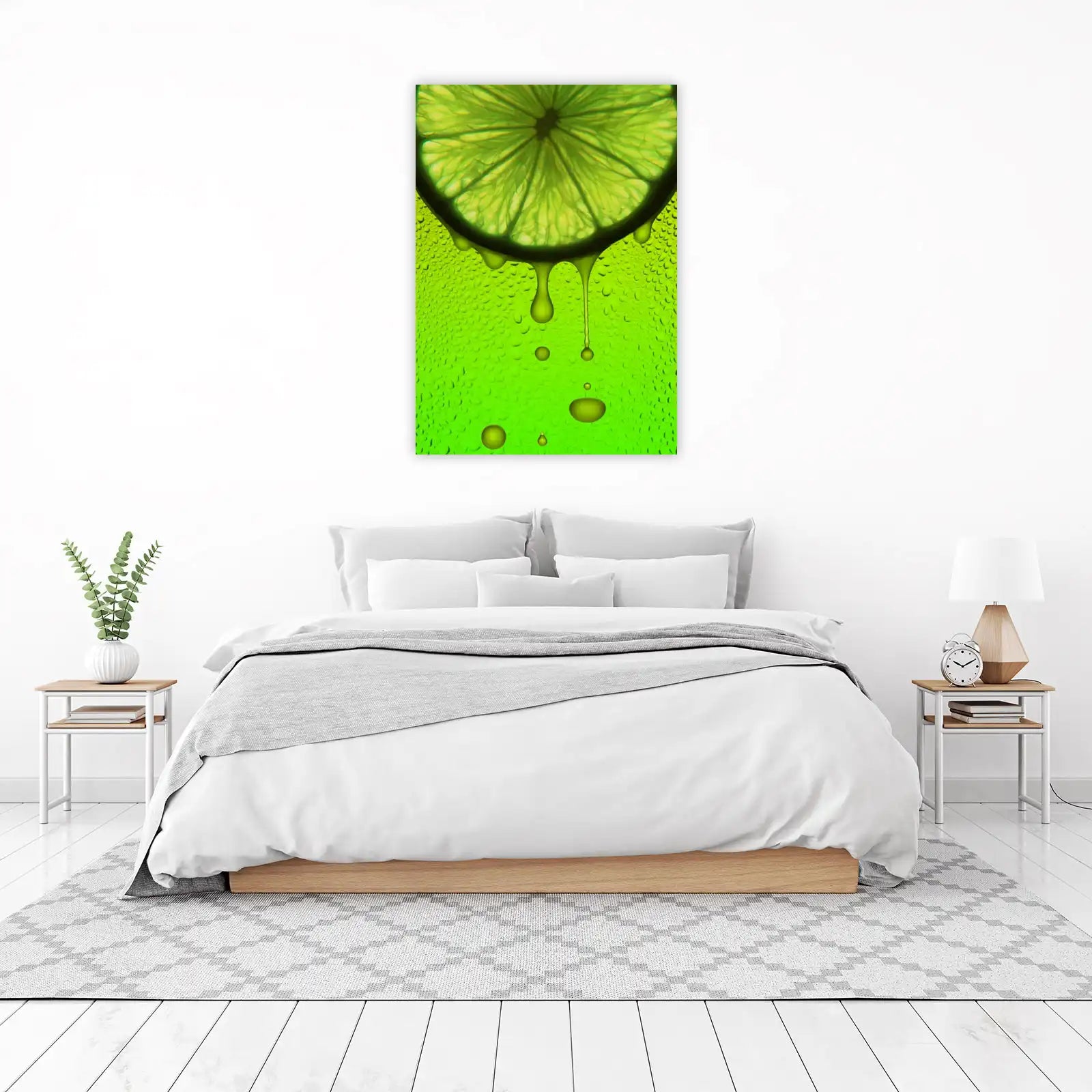 Vibrant Lime Slice Drip Art Wall Art